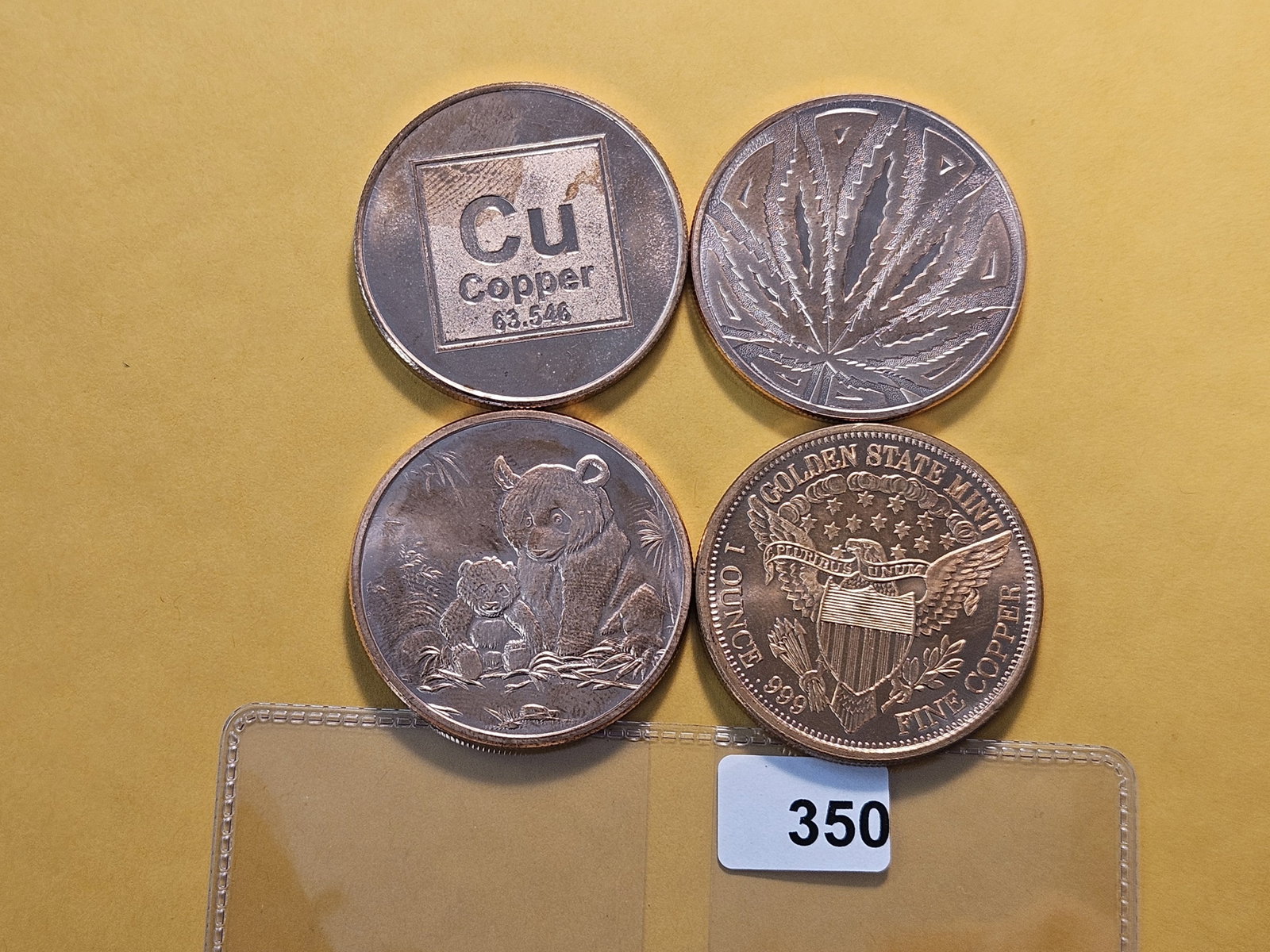 Four 1 Ounce .999 Fine Copper Art Rounds - 3