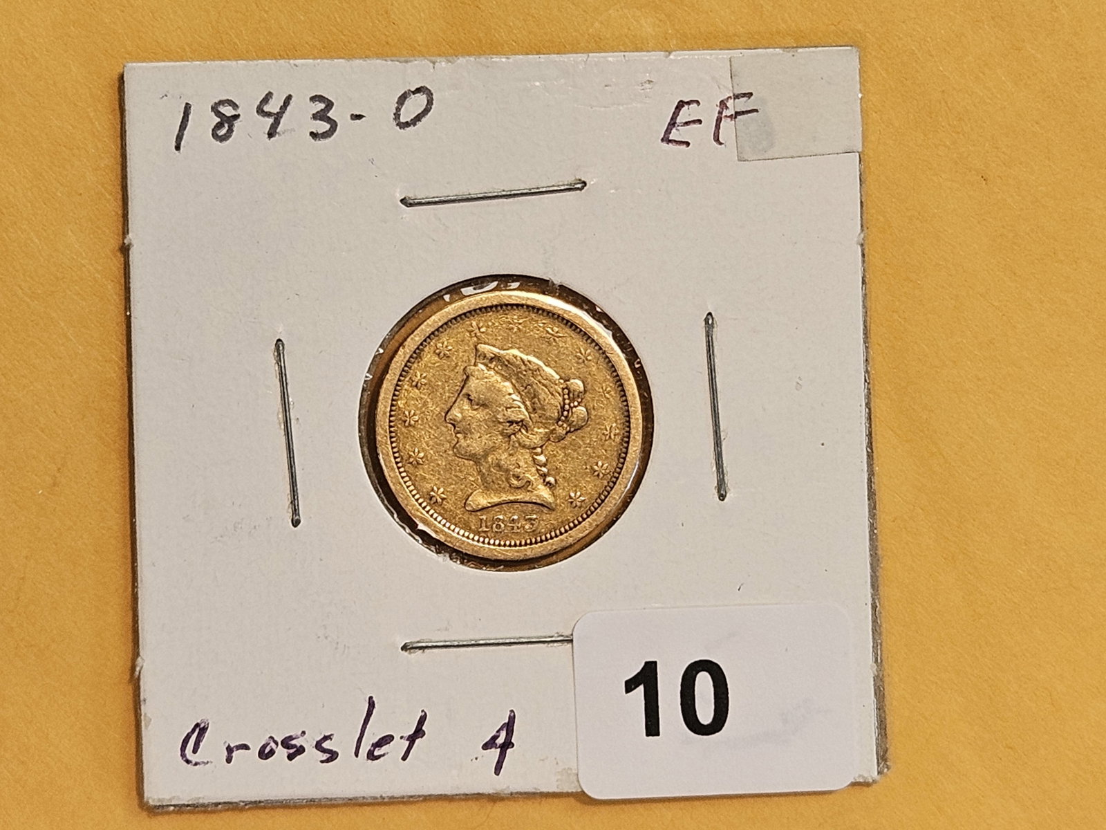 GOLD! 1843-O Liberty Head Gold $2.5 Dollar Quarter Eagle - 2