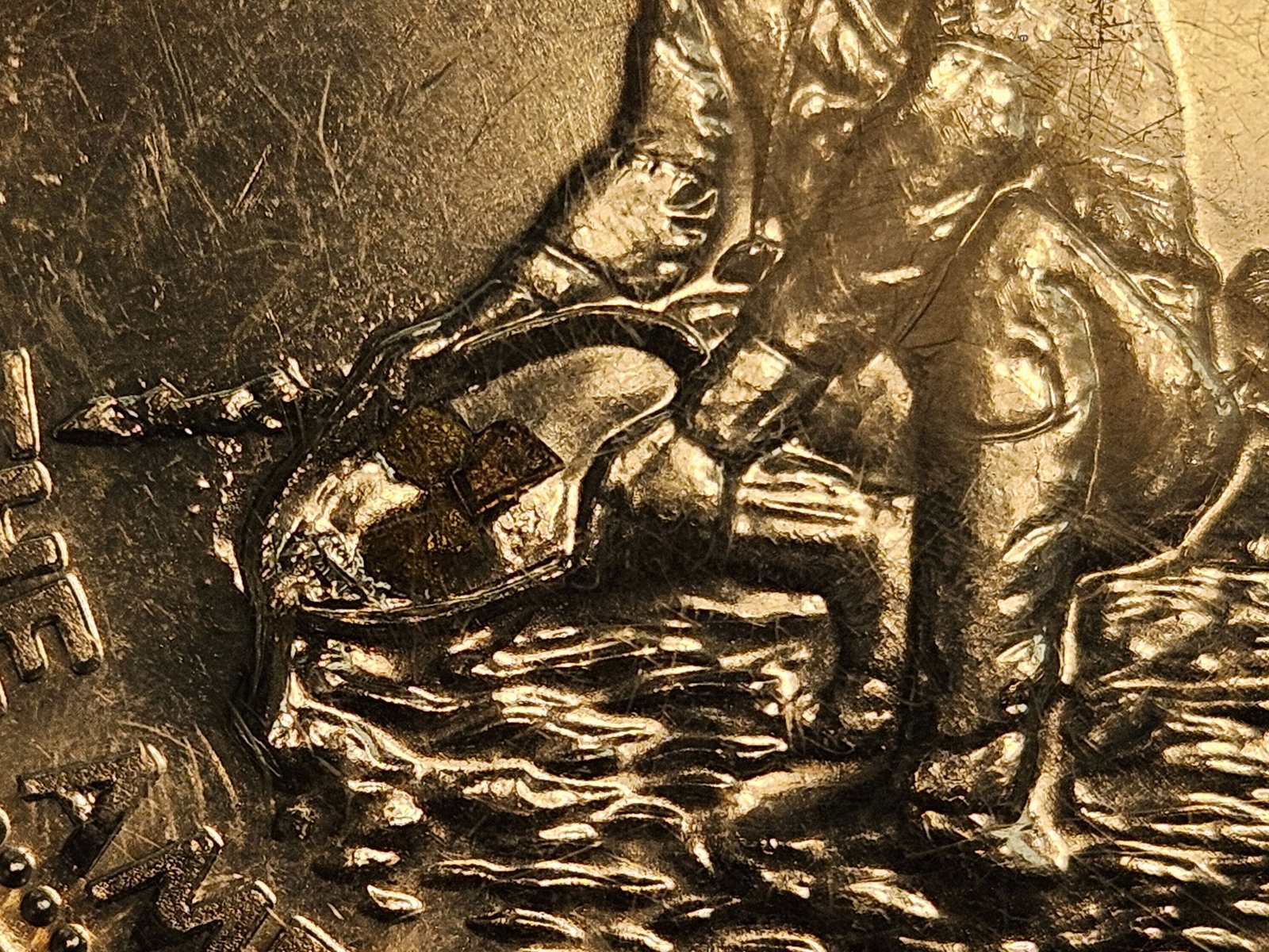 GOLD and SILVER! Gold Nugget in a silver round - 2