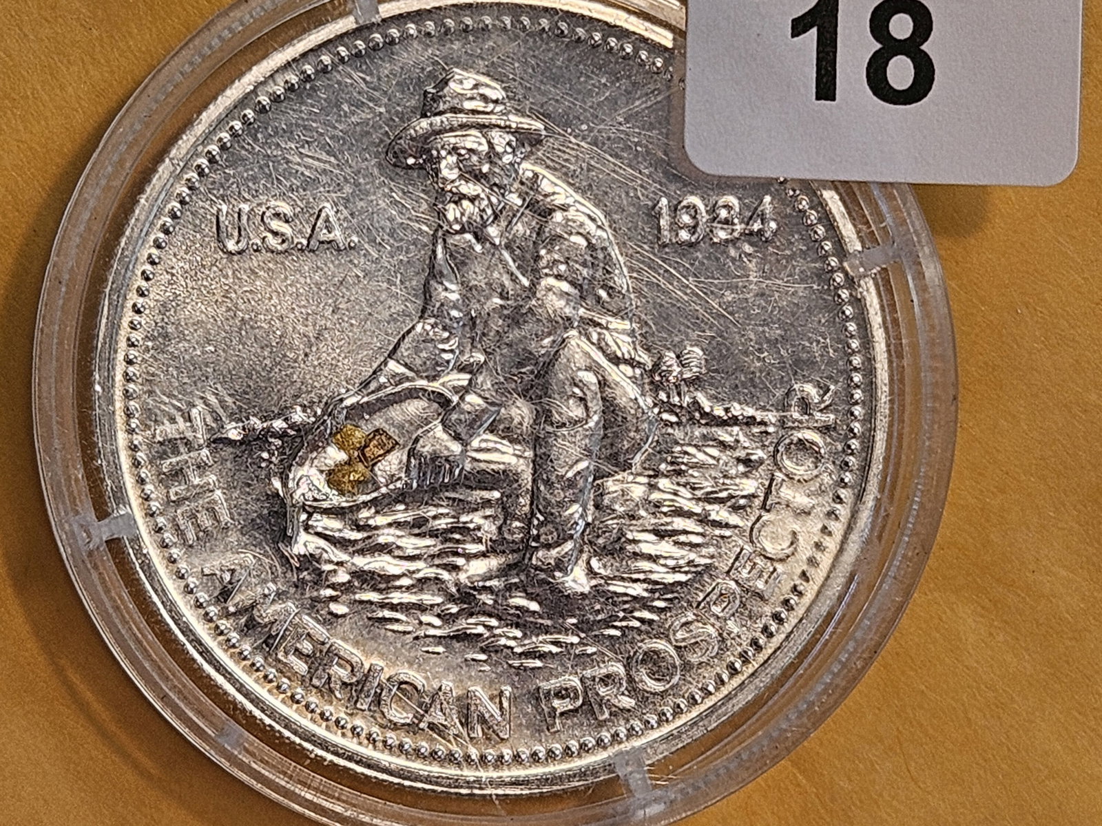 GOLD and SILVER! Gold Nugget in a silver round - 3