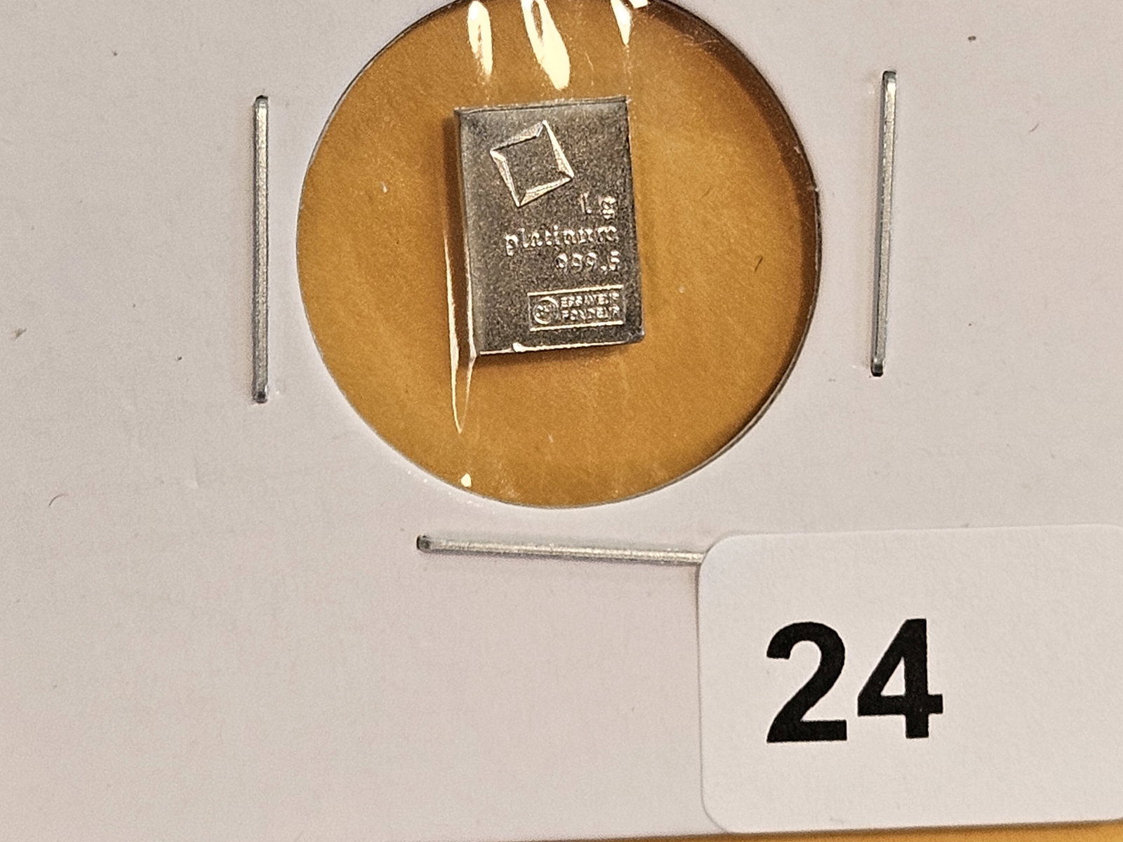 PLATINUM! VALCAMBI Suisse One Gram .9995 Fine Platinum Bar: From a Combi-bar
