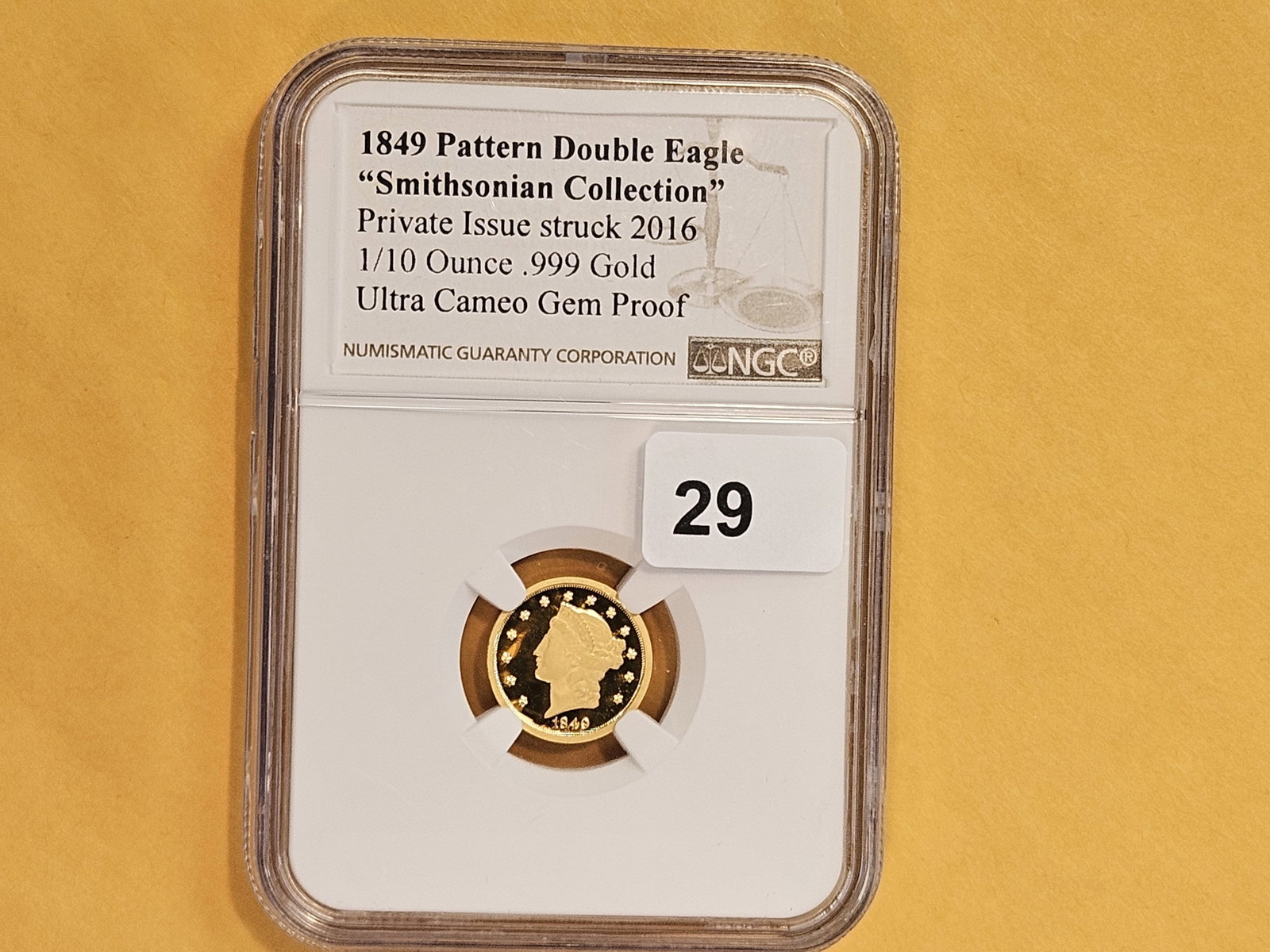 GOLD! NGC 1849 Pattern Double Eagle GOLD in Ultra Cameo GEM Proof - 2