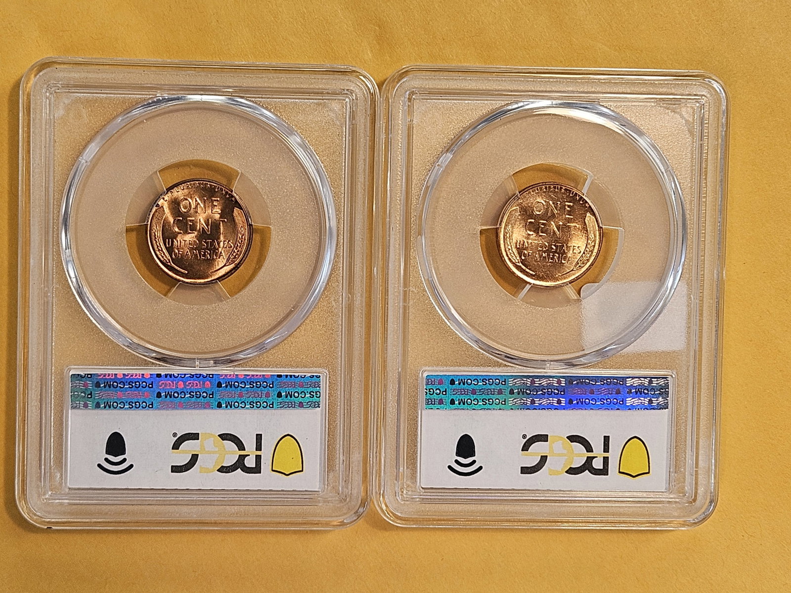 Two PCGS-graded RED Lincoln Wheat Cents - 2