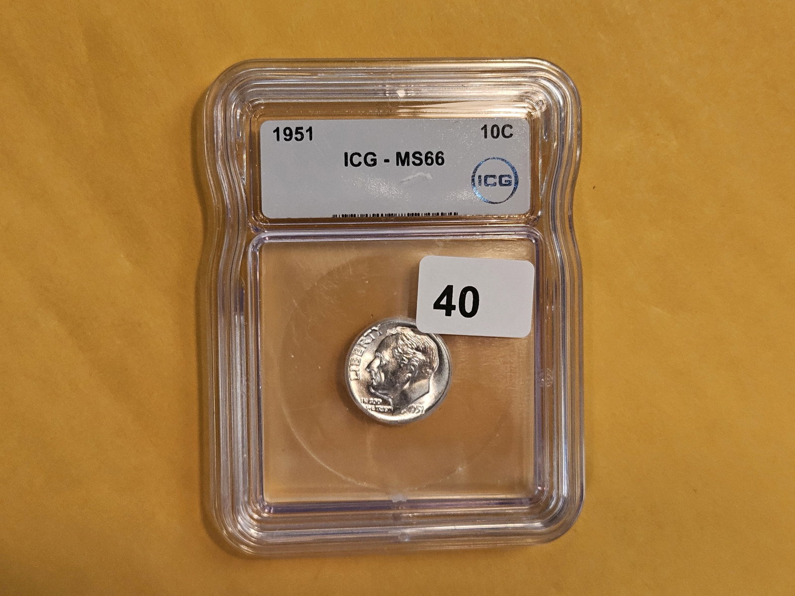GEM! ICG 1951 Silver Roosevelt Dime in Mint State 66 - 2