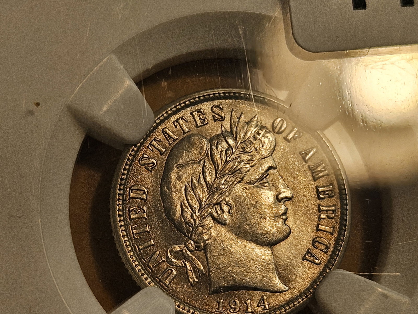 NGC 1914 Barber Dime in Mint State 62 - 3