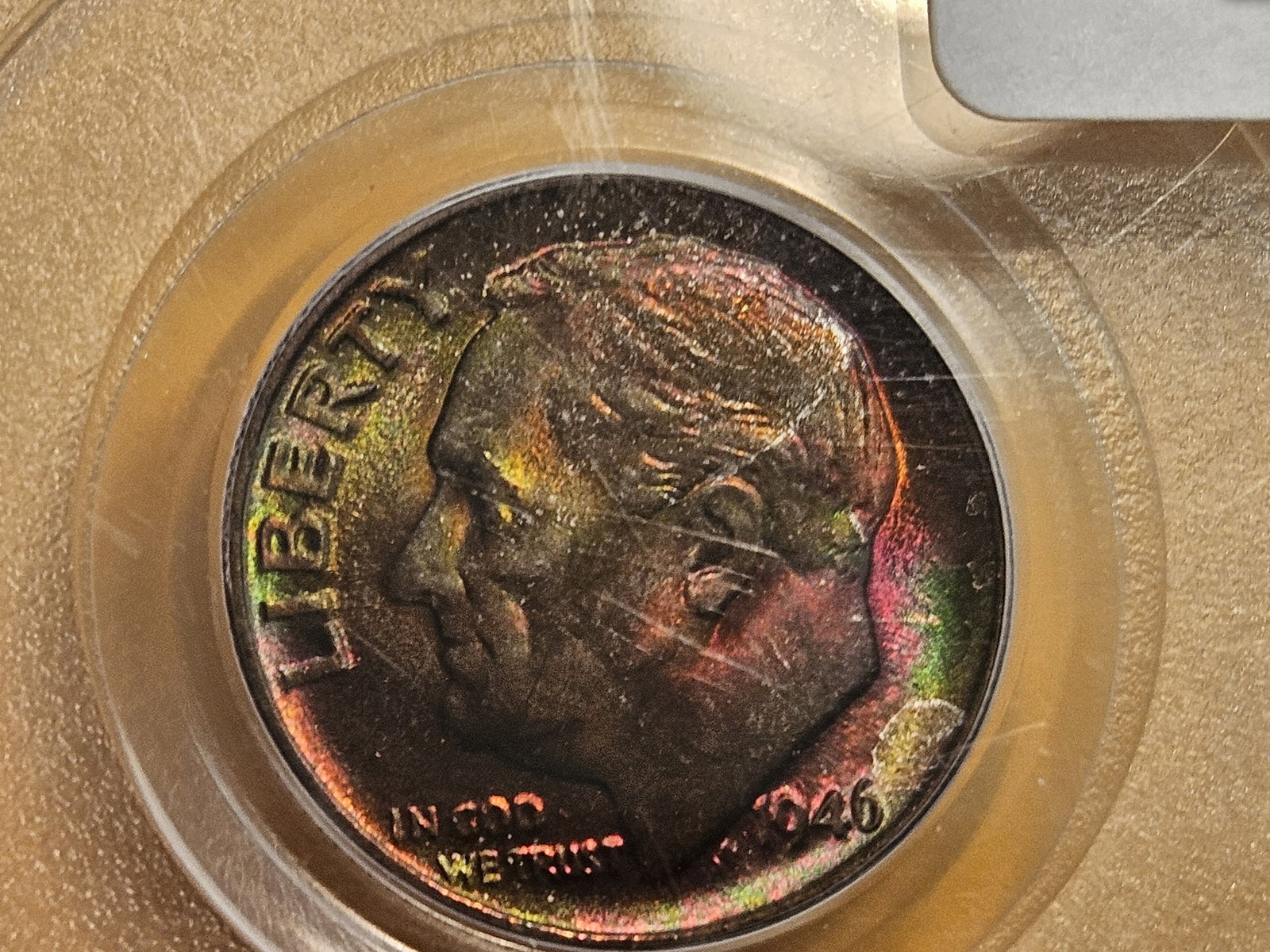 GEM! OGH! Toned PCGS 1946-S silver Roosevelt Dime in Mint State 66 - 6