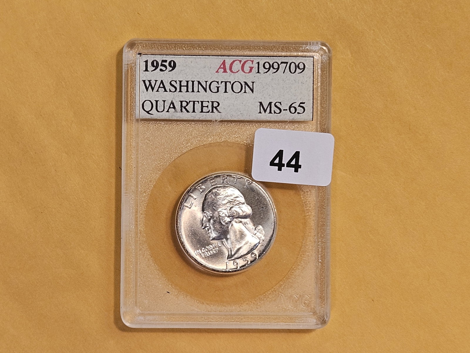 GEM! Accugrade 1959 Washington Quarter in Mint State 65 - 2