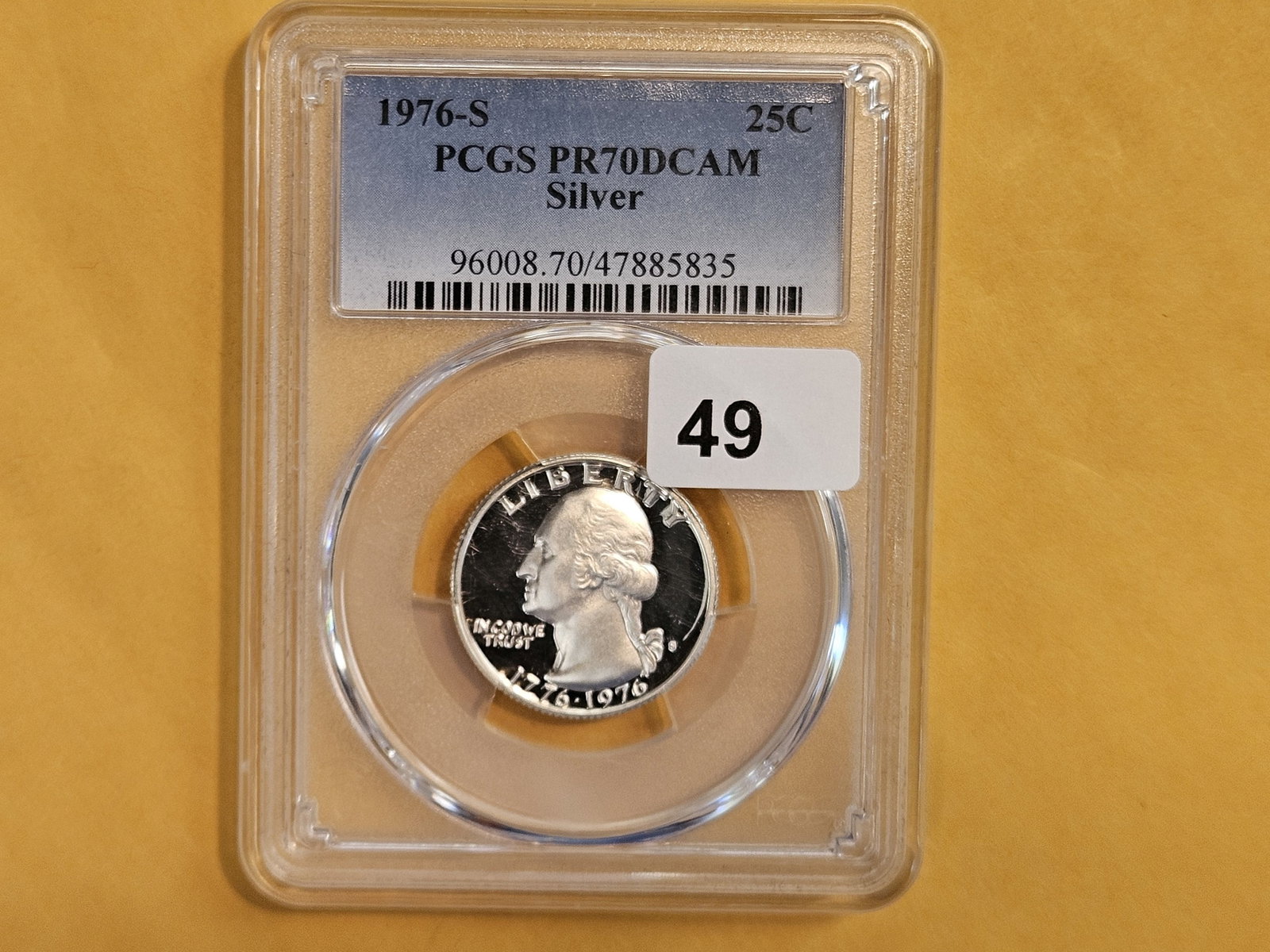 PERFECT! PCGS 1976-S SILVER Washington Quarter in Proof 70 Deep Cameo - 2