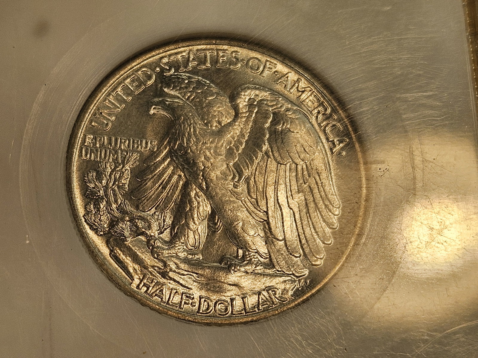 PCI 1943 Walking Liberty silver Half Dollar in Mint State 63 PQ - 7