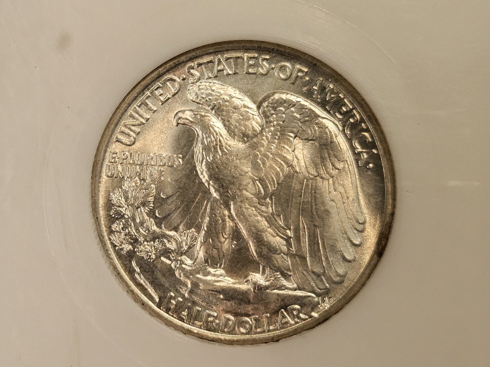 PCI 1943 Walking Liberty silver Half Dollar in Mint State 63 PQ - 8