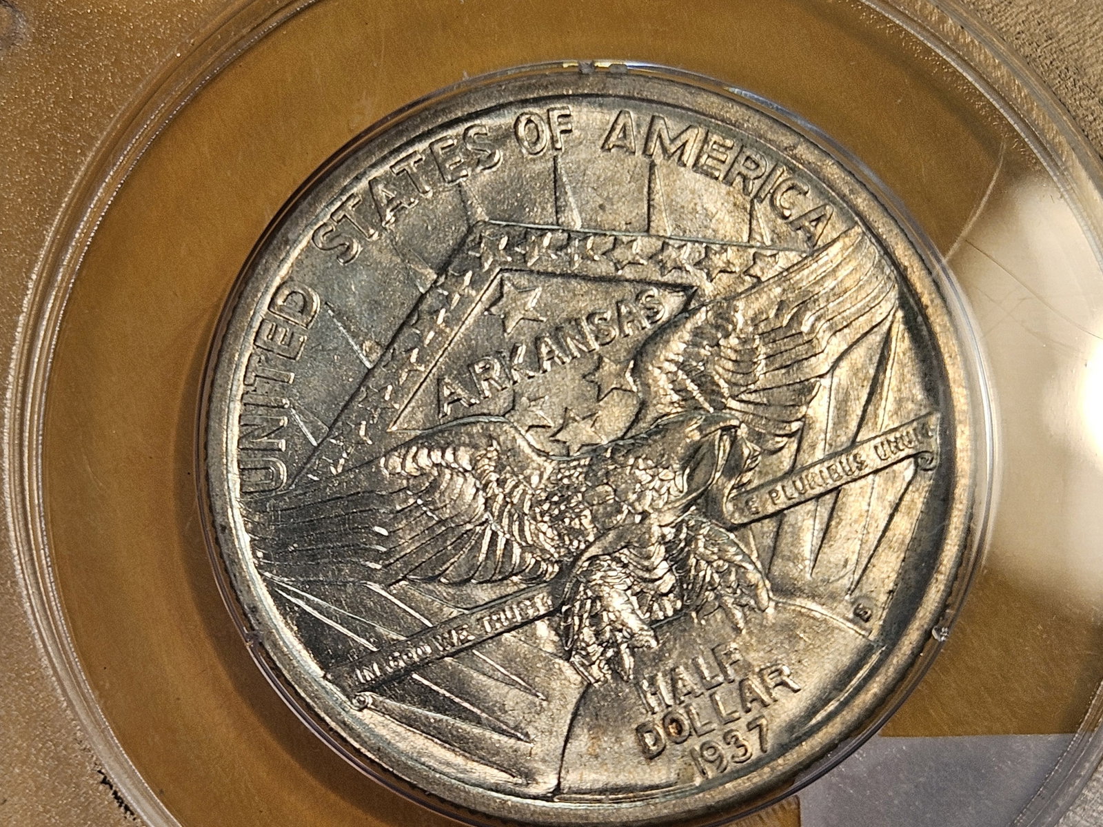 PCGS OGH 1937-S Arkansas Commemorative silver Half Dollar in Mint State 64 - 6