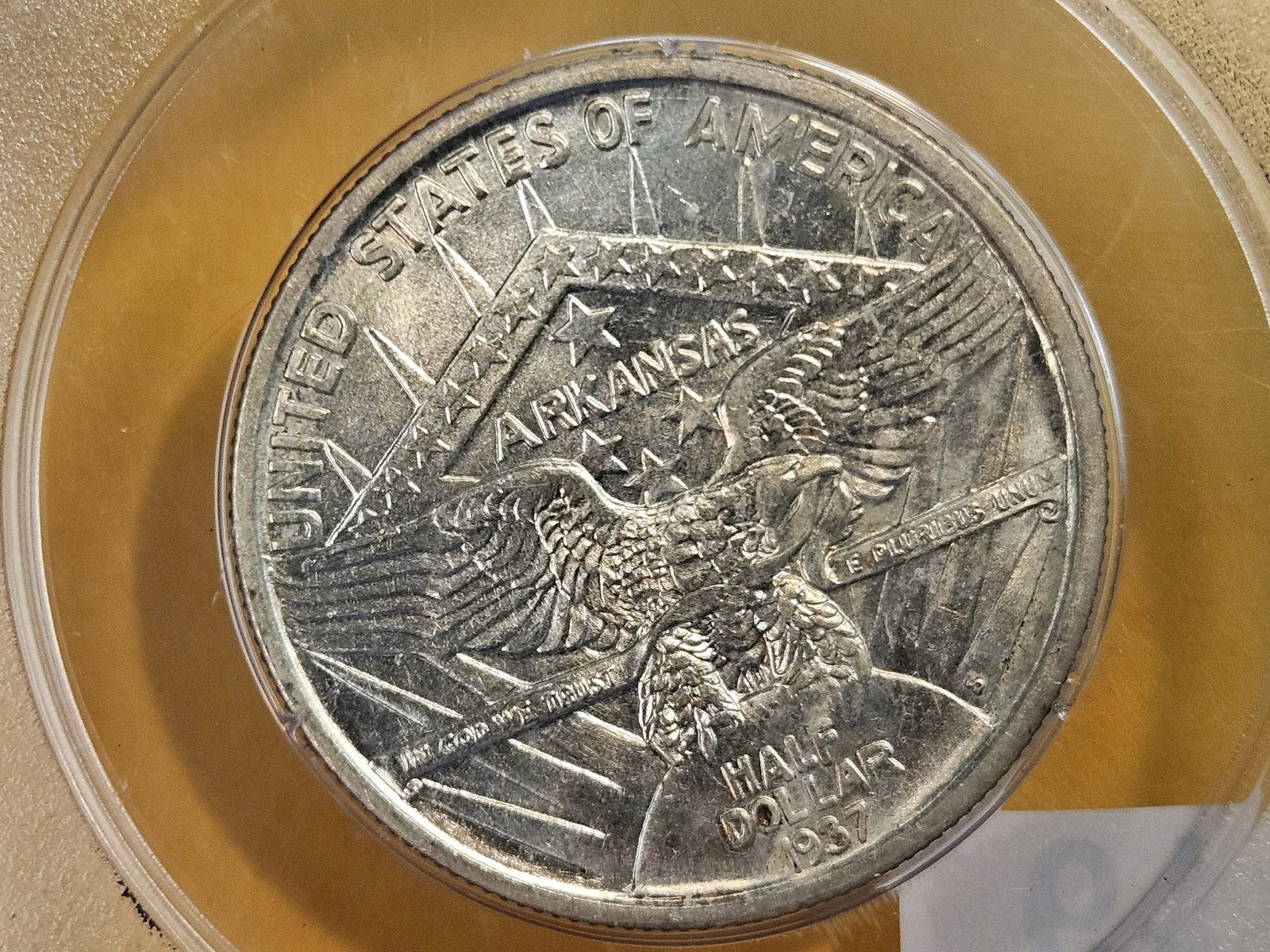PCGS OGH 1937-S Arkansas Commemorative silver Half Dollar in Mint State 64 - 7
