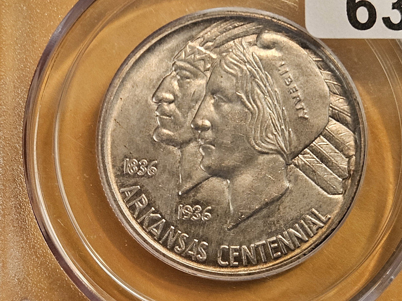 PCGS OGH 1939-D Arkansas Commemorative silver half dollar in Mint State 63 - 3