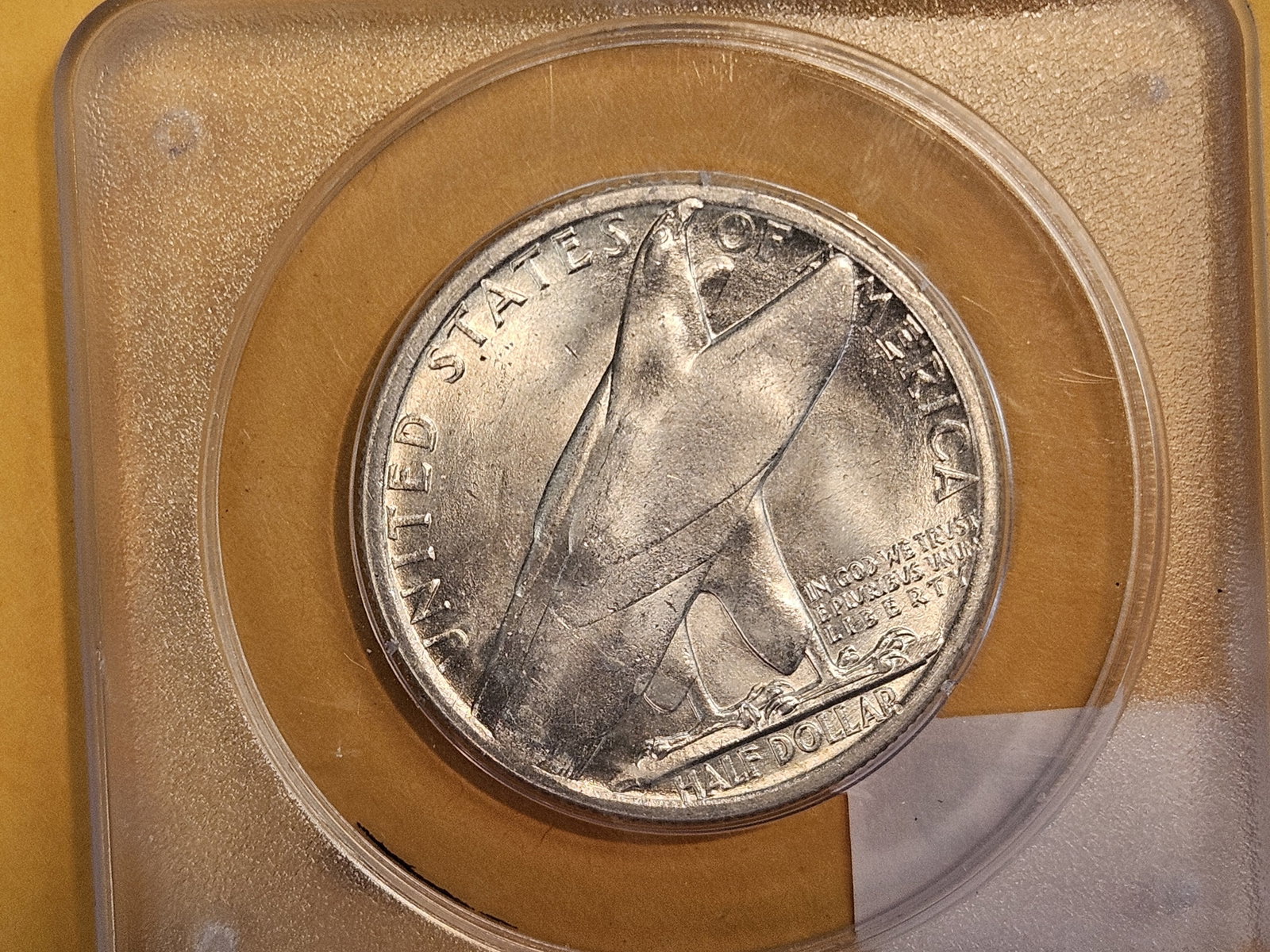 PCGS OGH 1936 Bridgeport Commemorative silver half dollar in Mint State 63 - 4