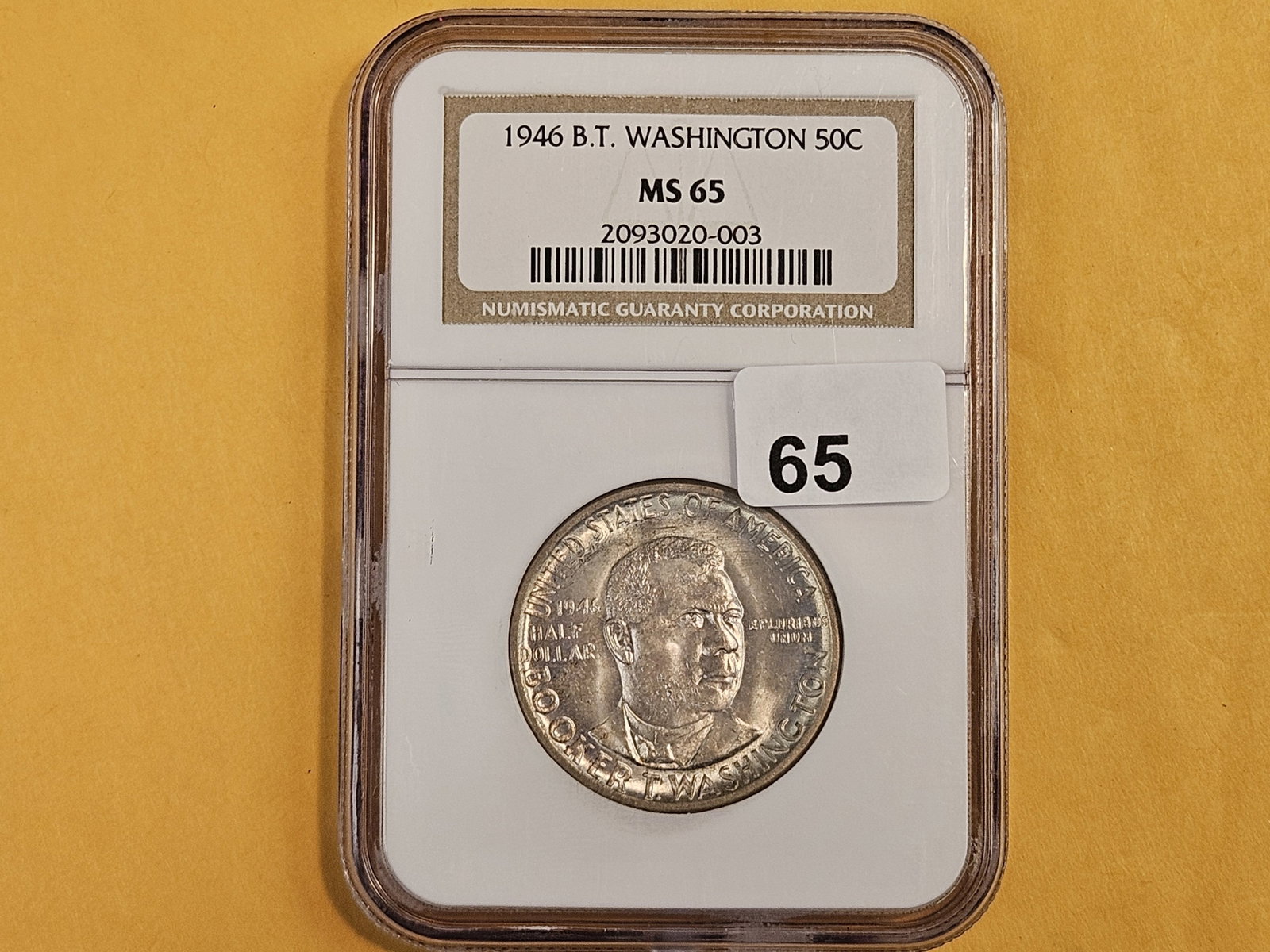 GEM! NGC 1946 Commemorative silver Half Dollar in Mint State 65 - 2
