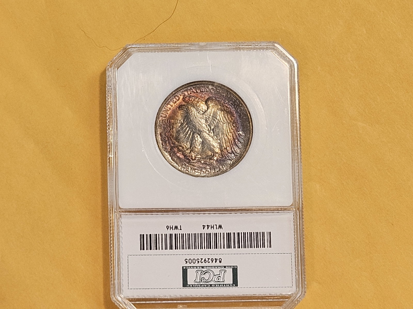 PCI 1944 Walking Liberty silver Half Dollar in Brilliant About Uncirculated 55 - 5