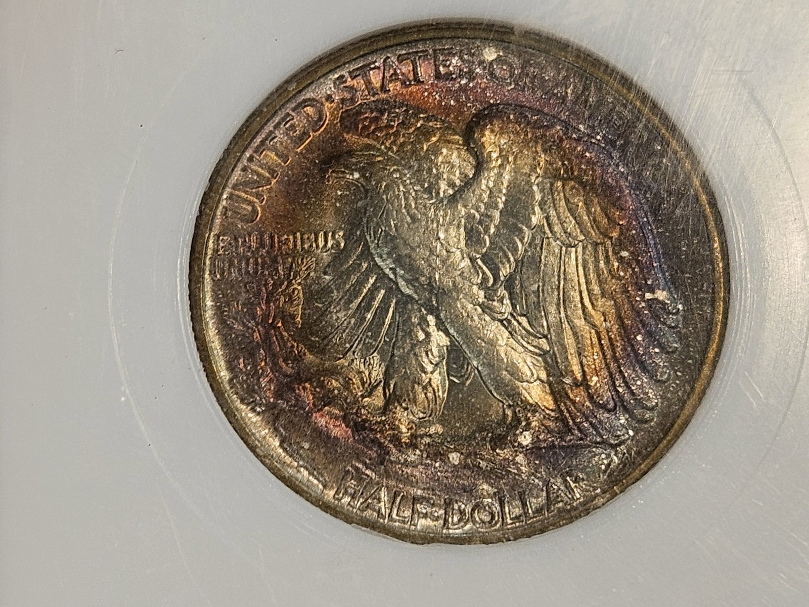 PCI 1944 Walking Liberty silver Half Dollar in Brilliant About Uncirculated 55 - 6
