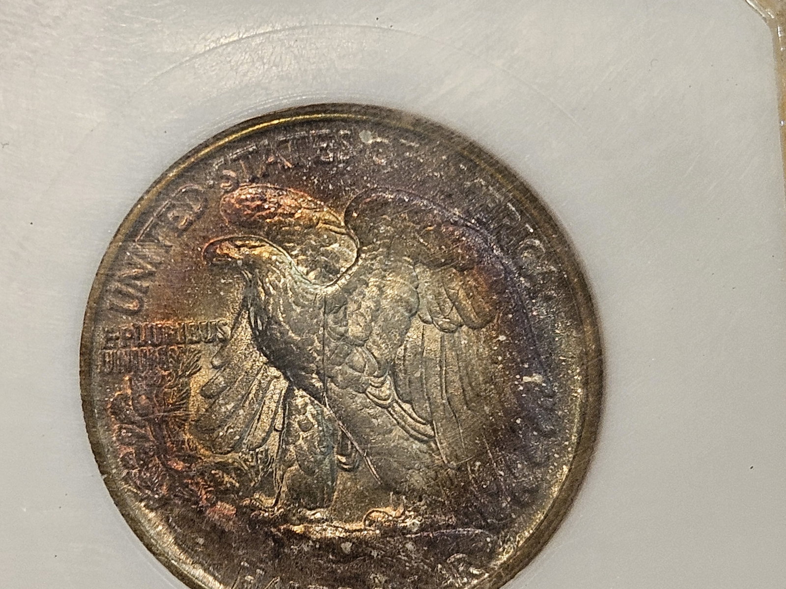 PCI 1944 Walking Liberty silver Half Dollar in Brilliant About Uncirculated 55 - 8