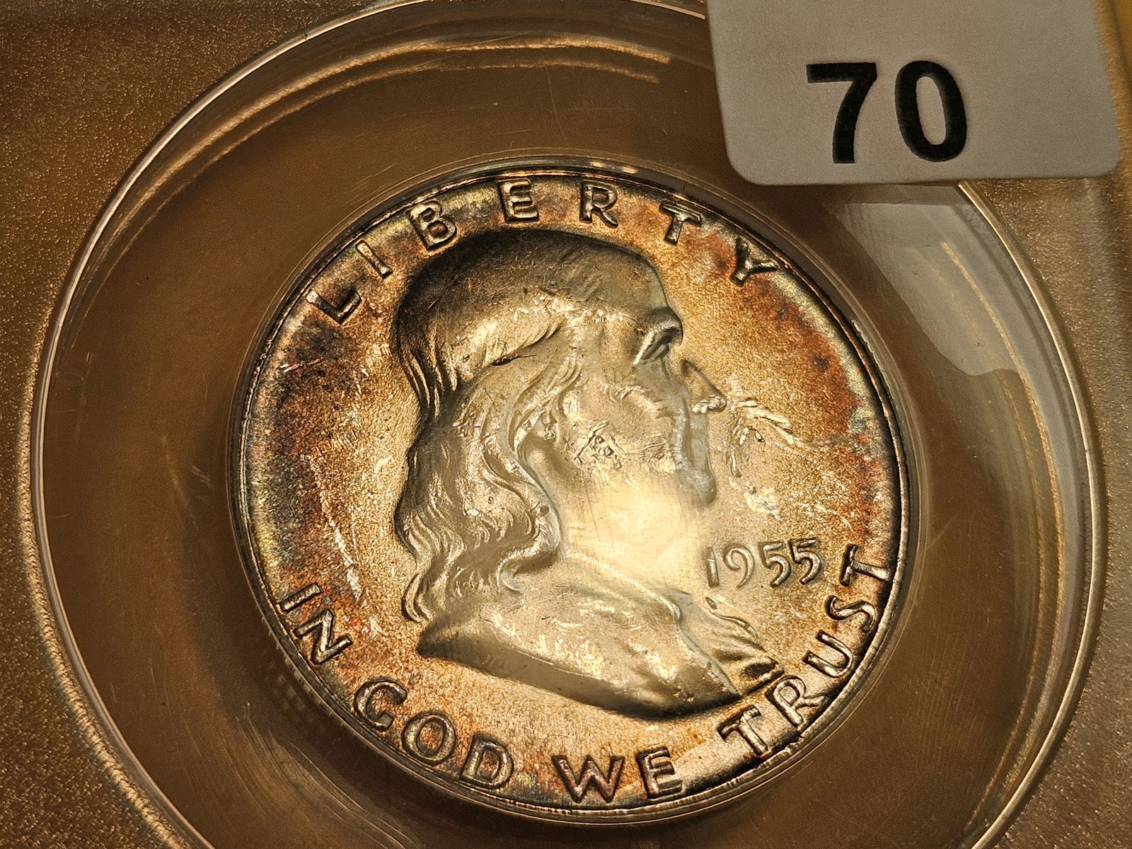 VARIETY! ANACS BUGS BUNNY 1955 Franklin half Dollar in Mint State 63 - 4