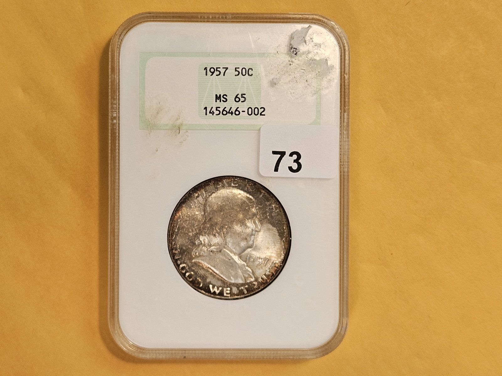 GEM! NGC 1957 Franklin Half Dollar in Mint State 65 - 2