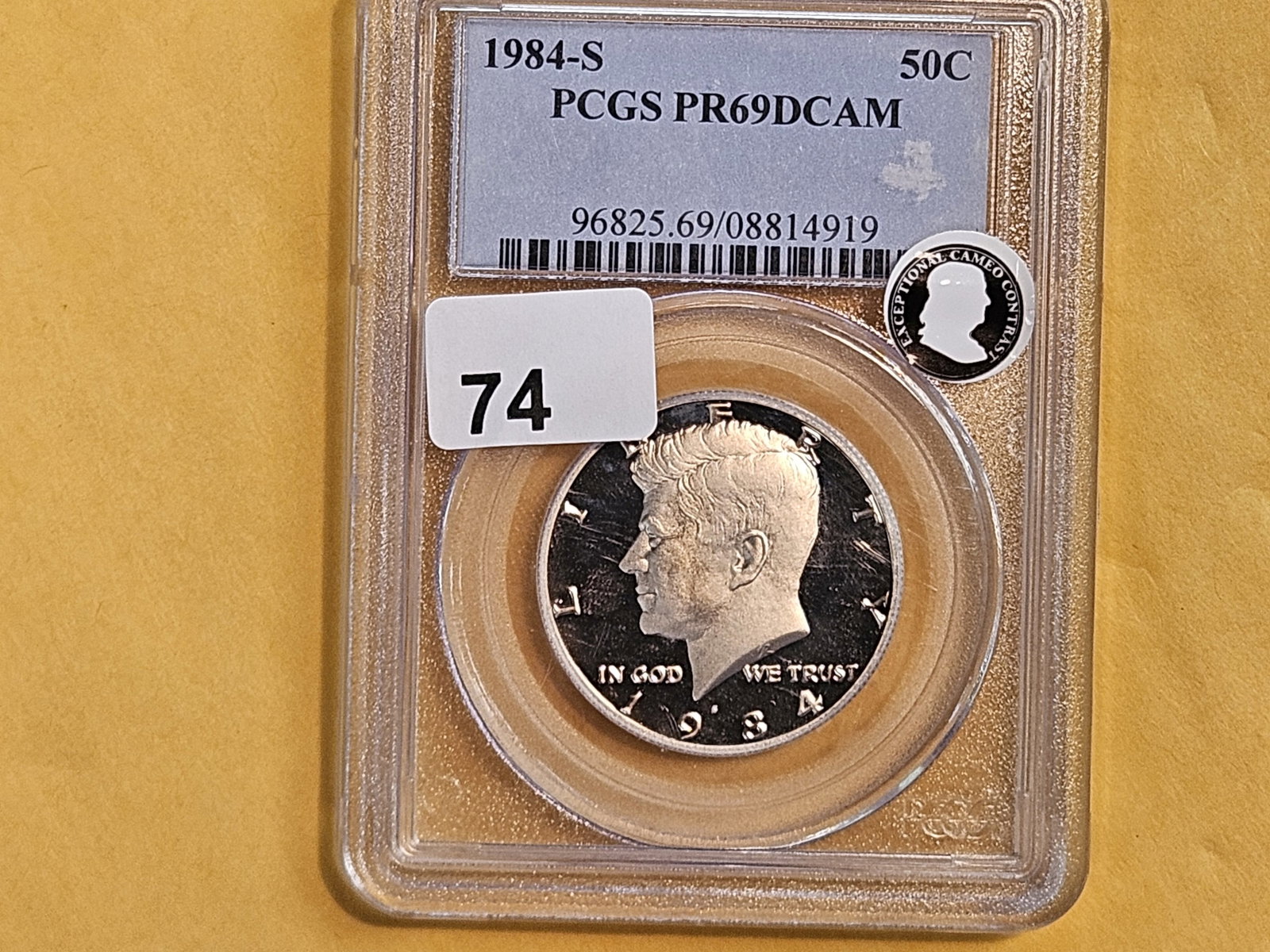 Here's a cool one! PCGS 1984-S Kennedy Half dollar in Proof 69 Deep Cameo: What is interesting about this piece…look at the date. The first 3 numbers are just proof, whereas the 4 in the date is frosted cameo! Showed it to a couple of dealers who all said…"COOL"