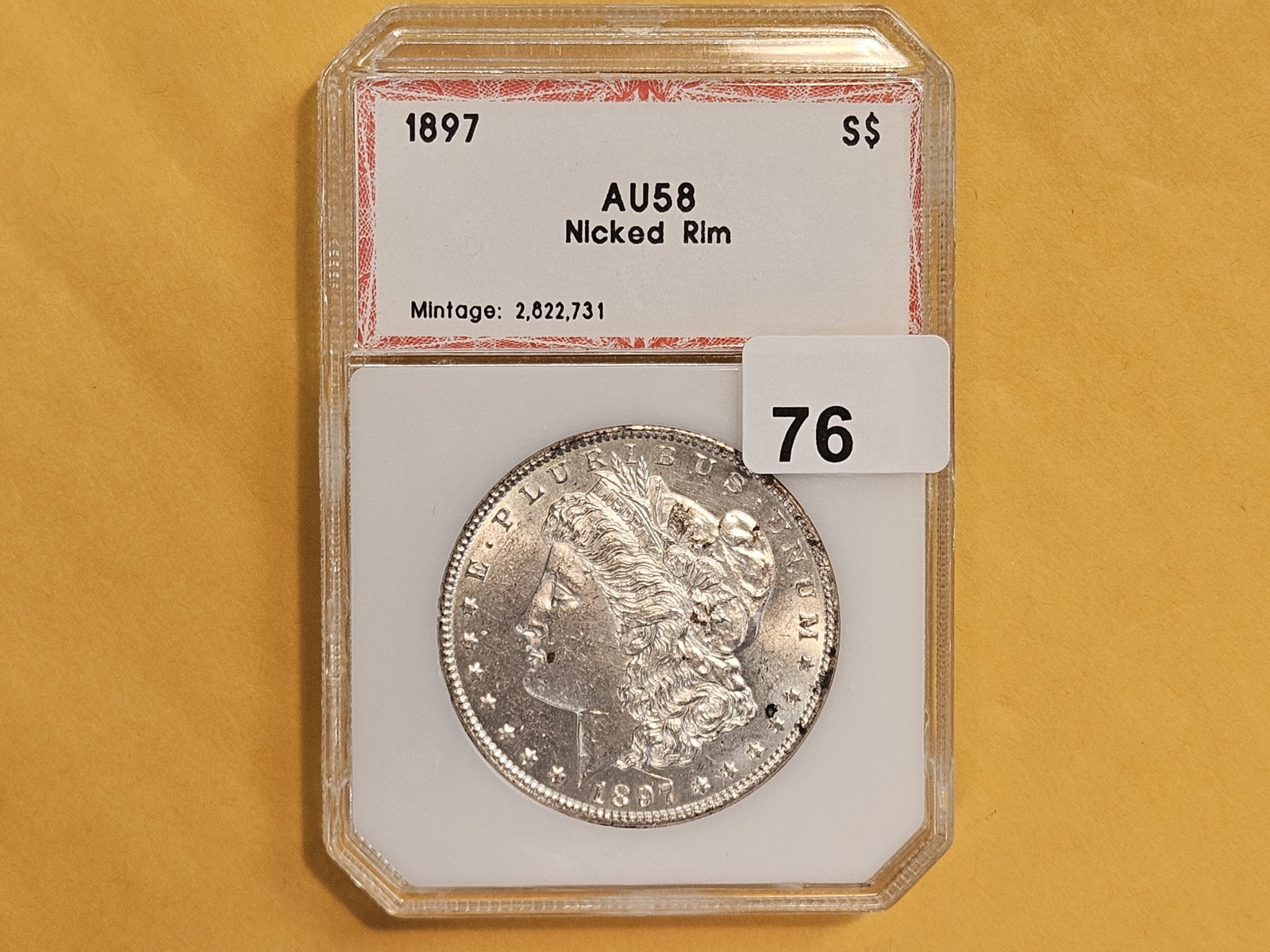 PCI 1897 Morgan silver Dollar in Brilliant About Uncirculated - 58 - 2