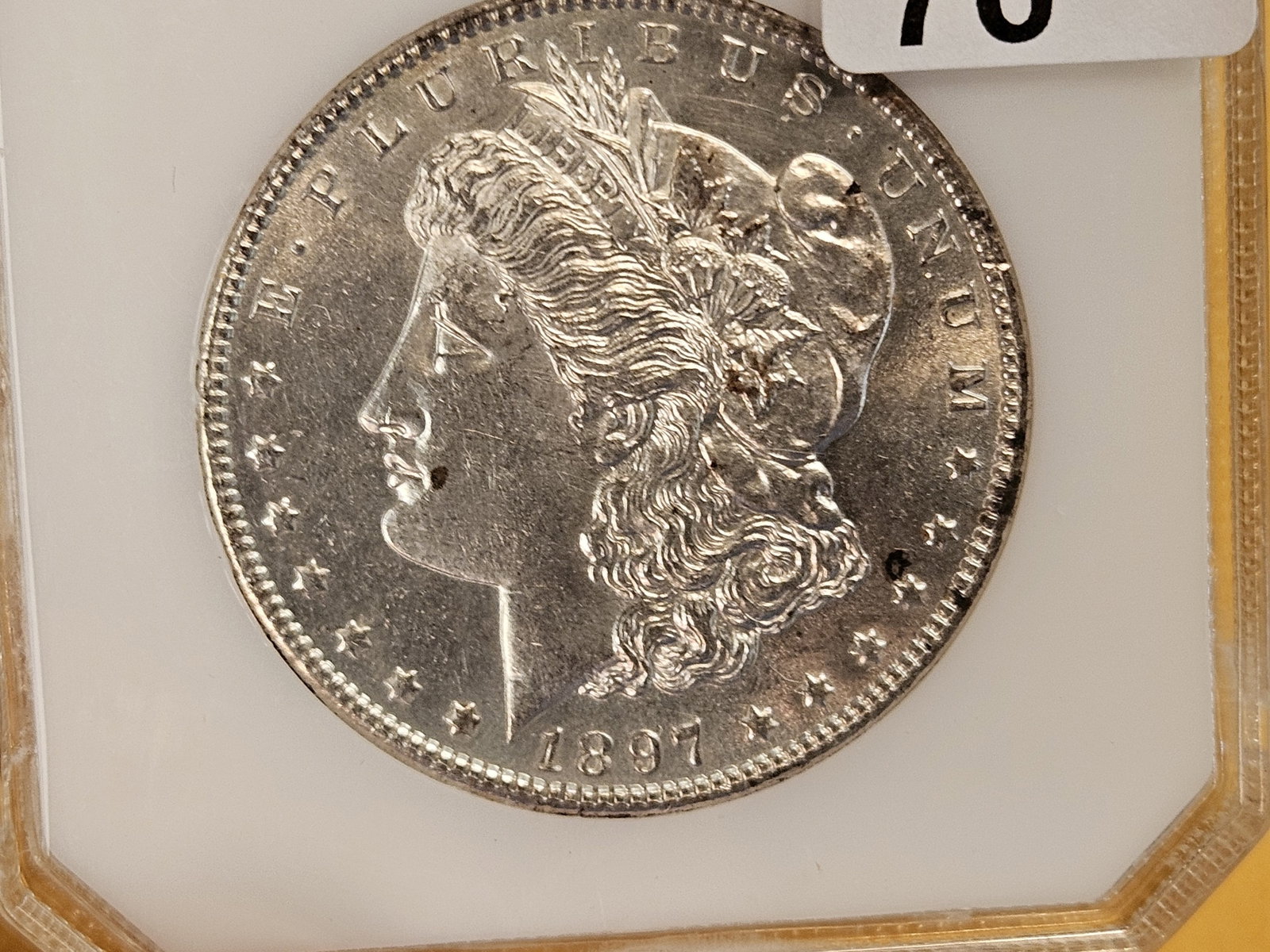 PCI 1897 Morgan silver Dollar in Brilliant About Uncirculated - 58 - 3