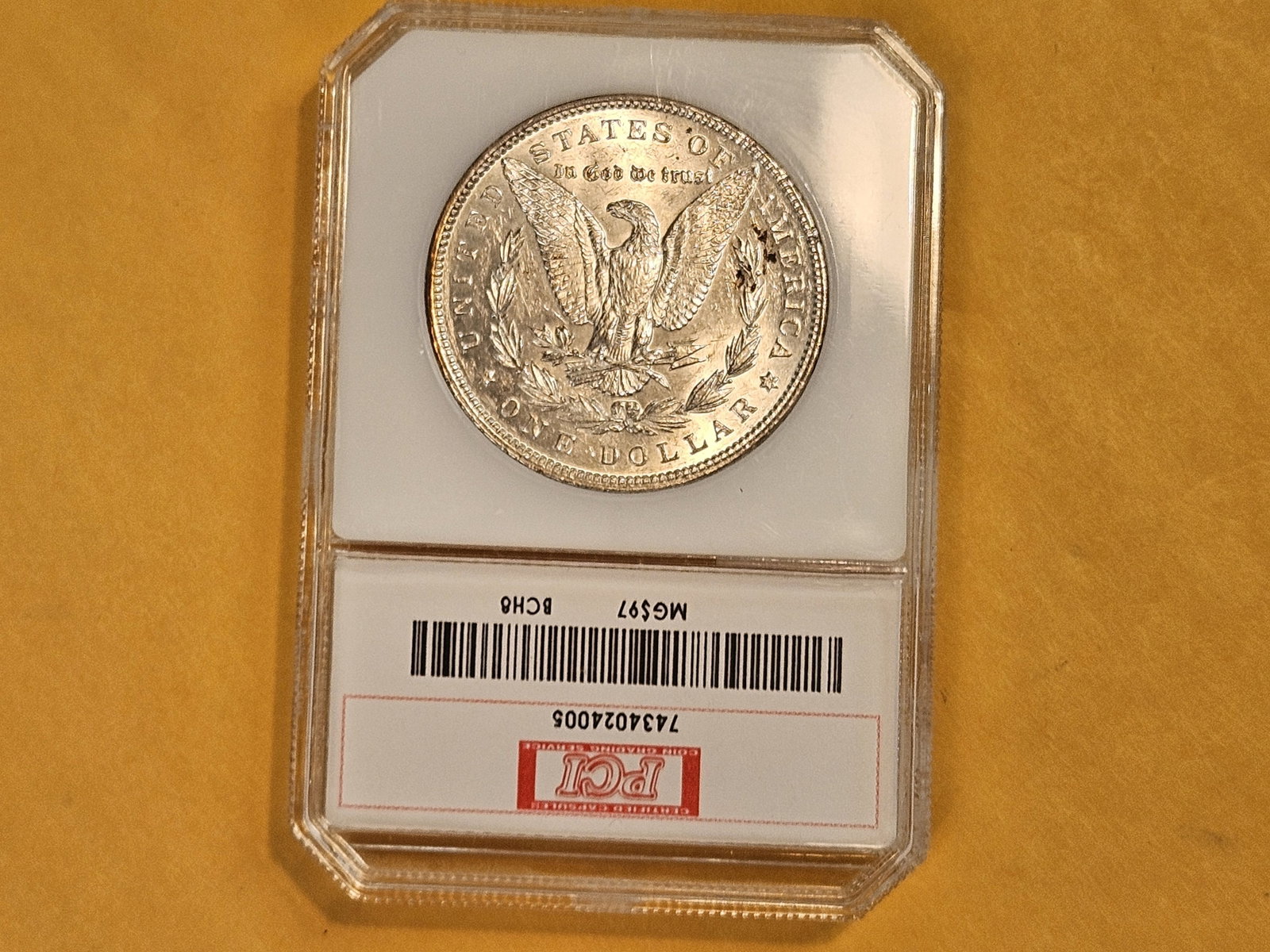 PCI 1897 Morgan silver Dollar in Brilliant About Uncirculated - 58 - 4