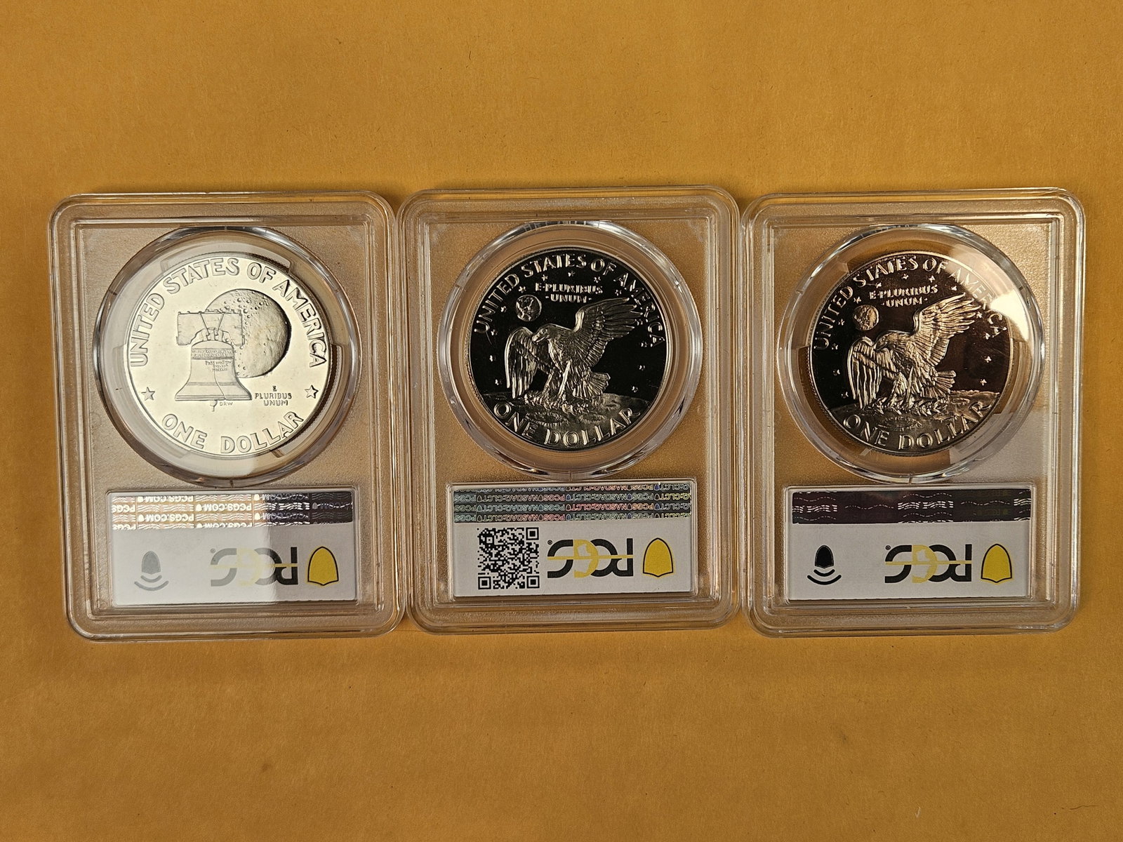 Three PCGS-graded Proof 69 Deep Cameo Eisenhower Dollars - 2