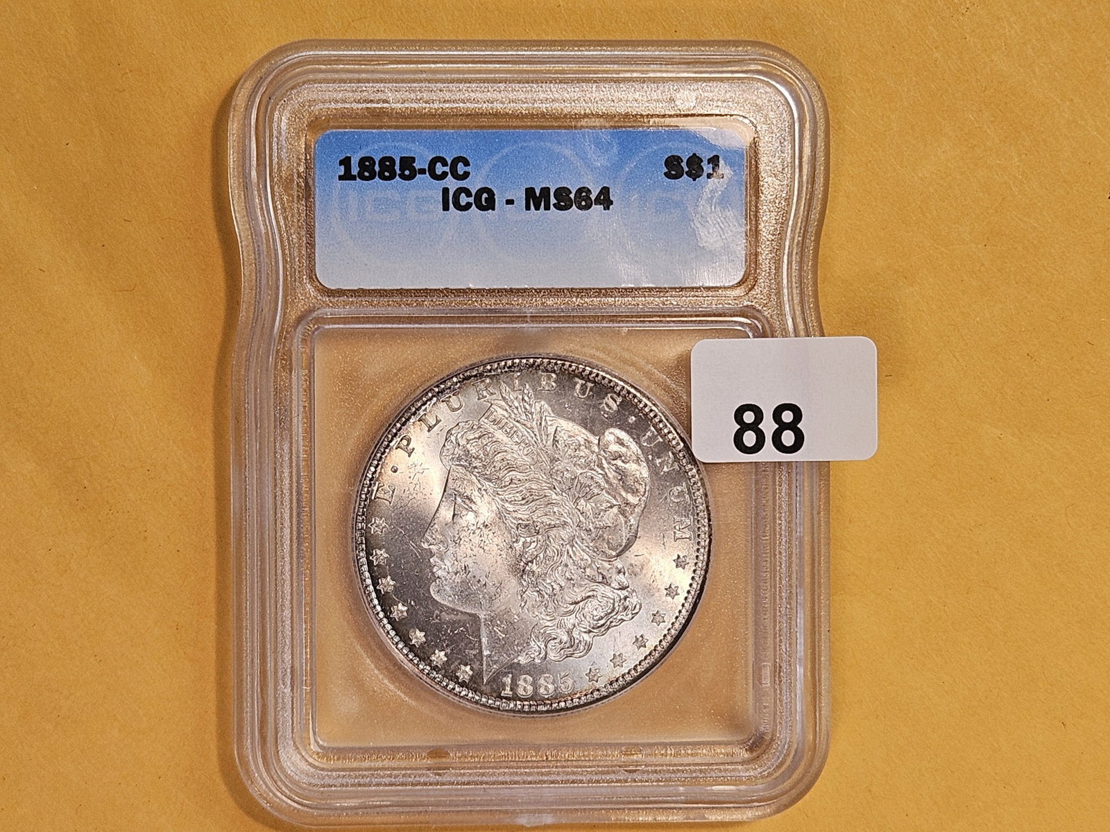 ** KEY DATE ** ICG 1885-CC Morgan Dollar in Mint State 64 - 2