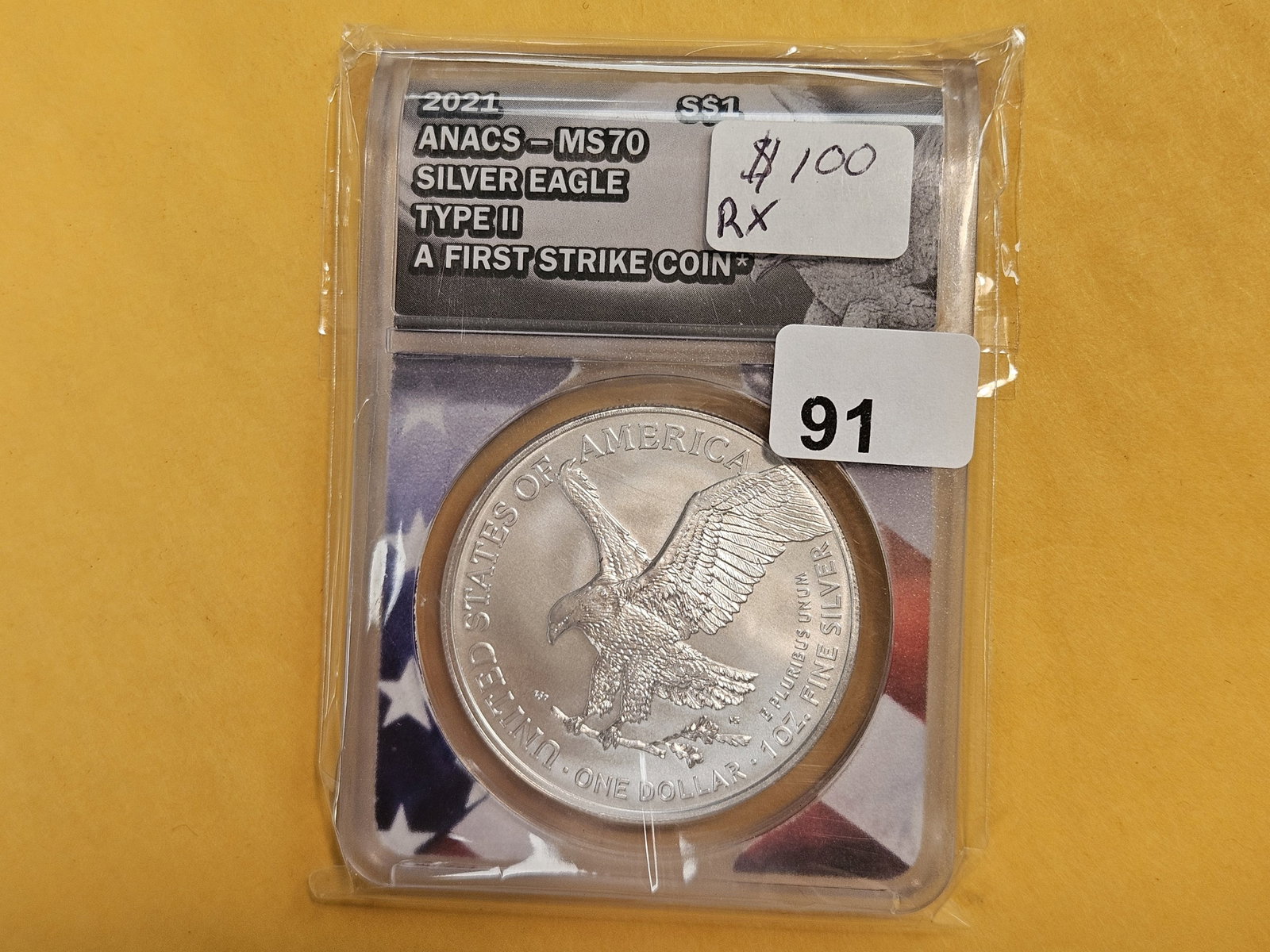 PERFECT! ANACS 2021 American Silver Eagle in Mint State 70 (1 of 2)