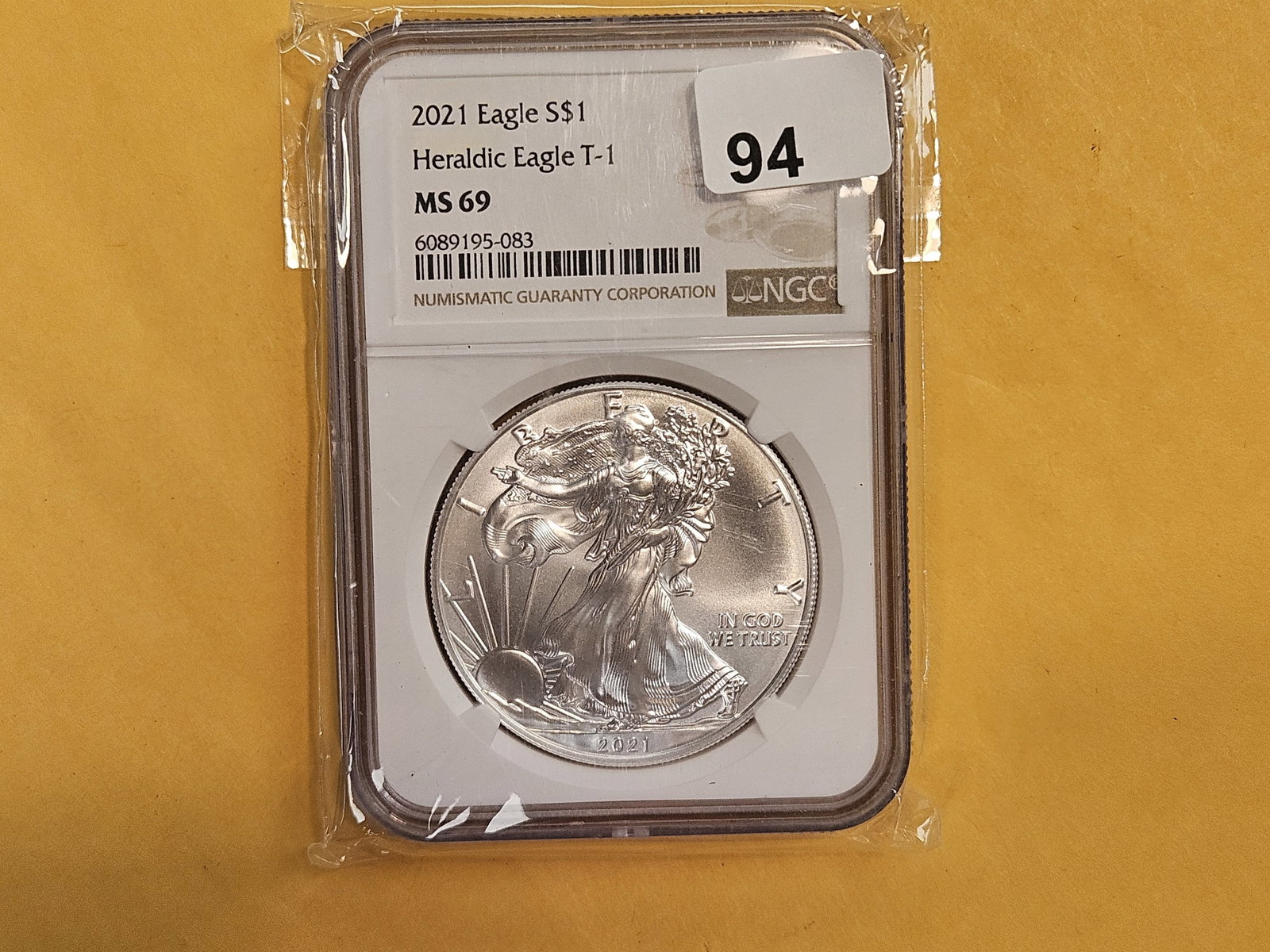NGC 2021 American Silver Eagle in Mint State 69: Type 1
