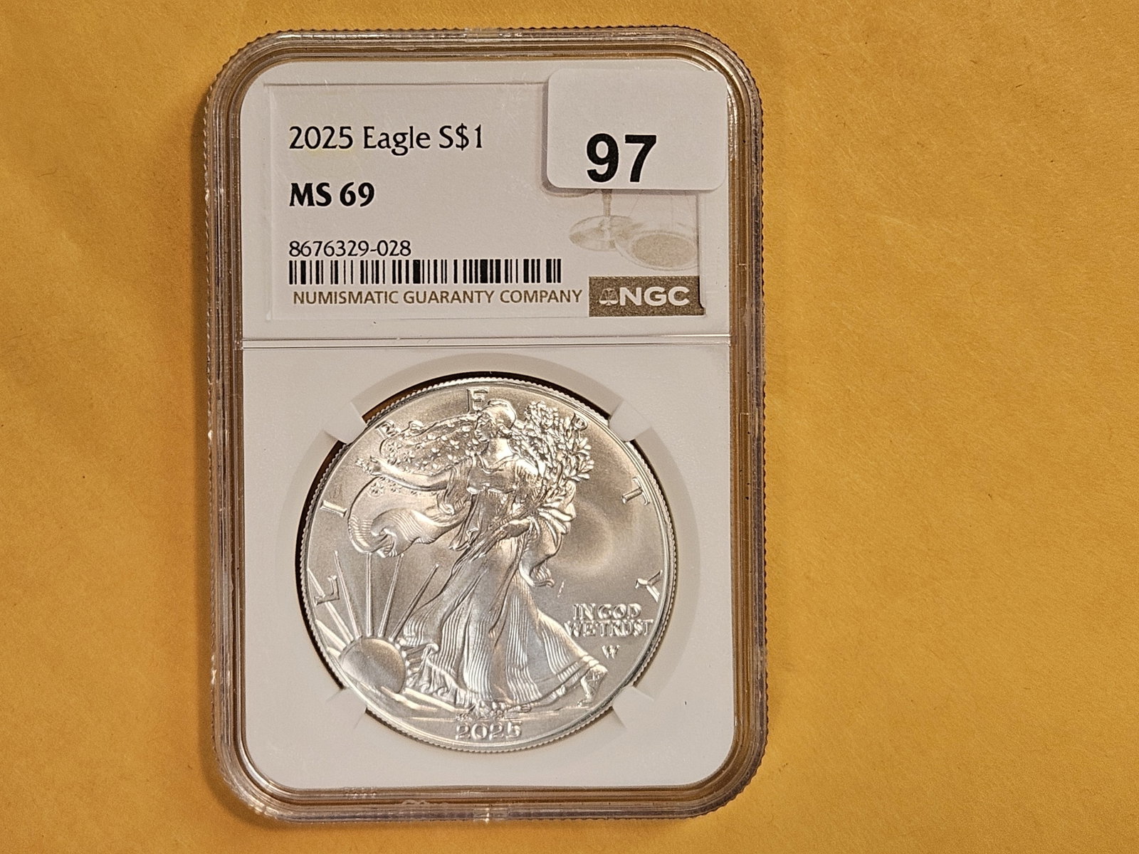 NGC 2025 American Silver Eagle in Mint State 69: Very nice