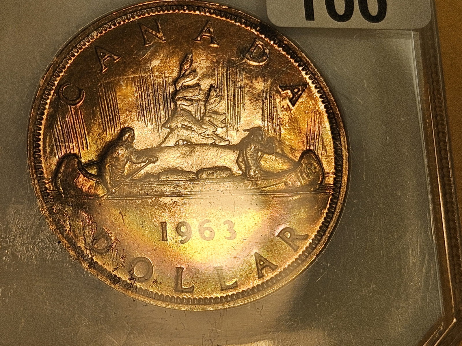 GEM! PCI 1963 Canada silver Dollar in Mint State 65 Prooflike - 3
