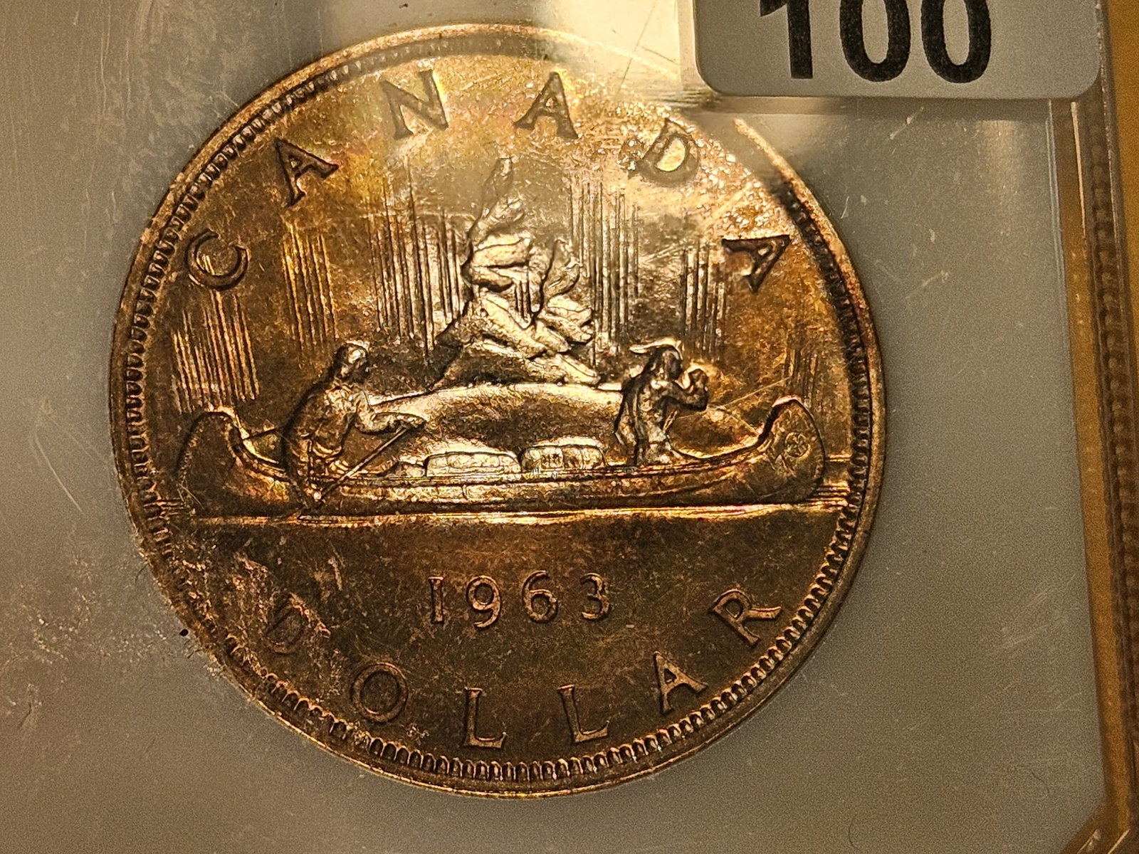 GEM! PCI 1963 Canada silver Dollar in Mint State 65 Prooflike - 4