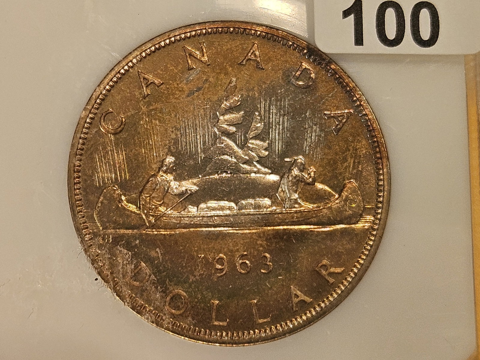 GEM! PCI 1963 Canada silver Dollar in Mint State 65 Prooflike - 5