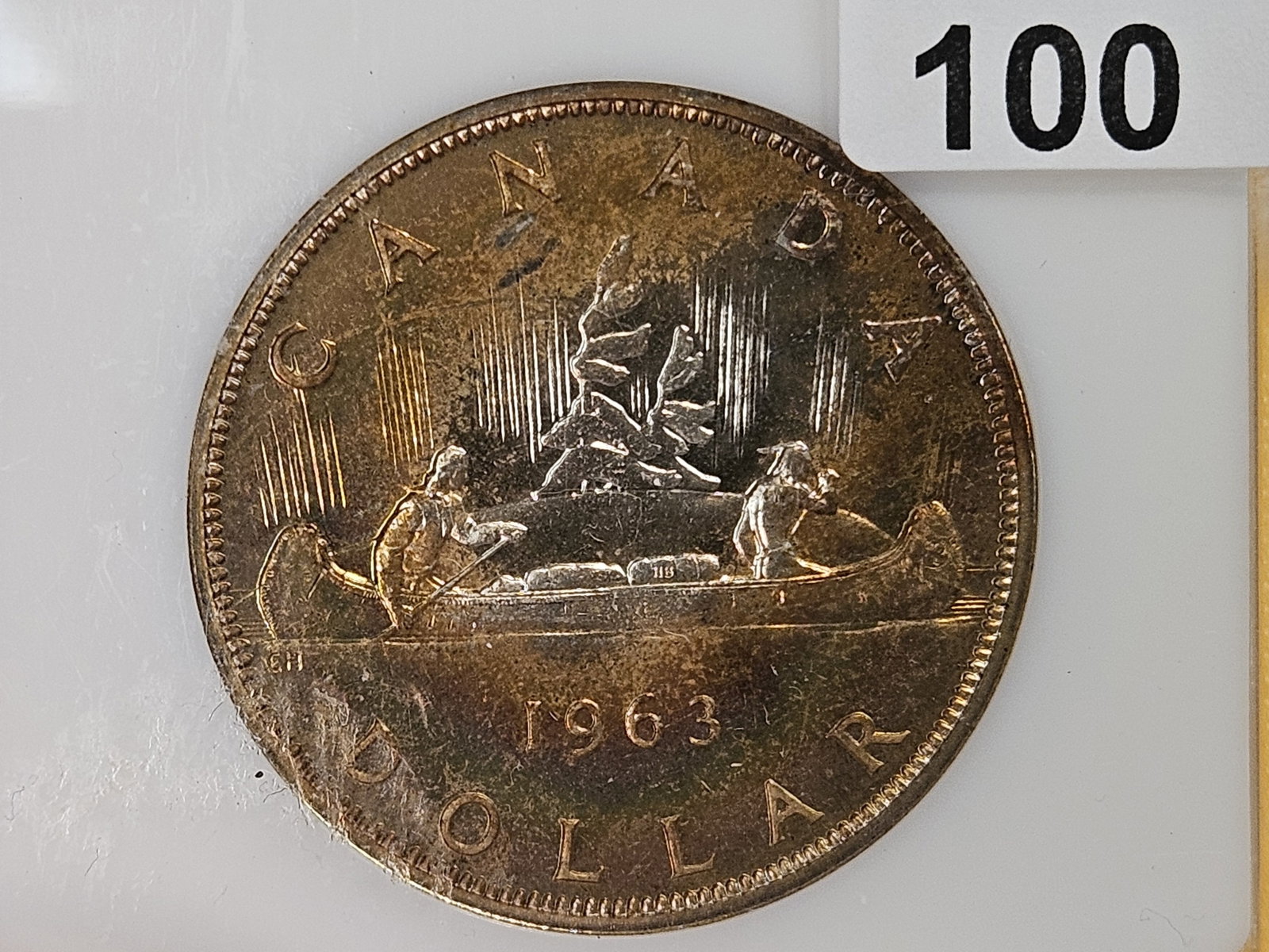 GEM! PCI 1963 Canada silver Dollar in Mint State 65 Prooflike - 6
