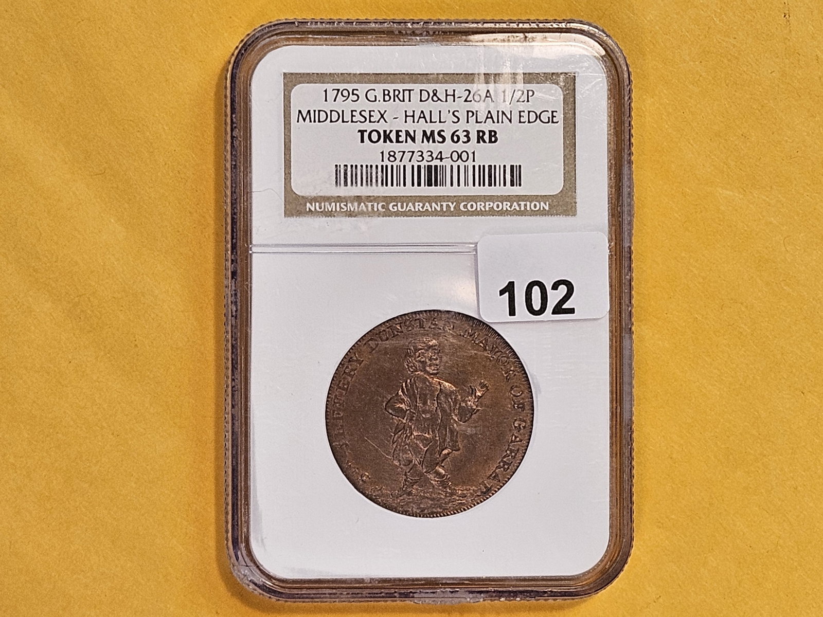 CONDER! NGC 1795 Conder Token in Mint State 63 Red-Brown - 2