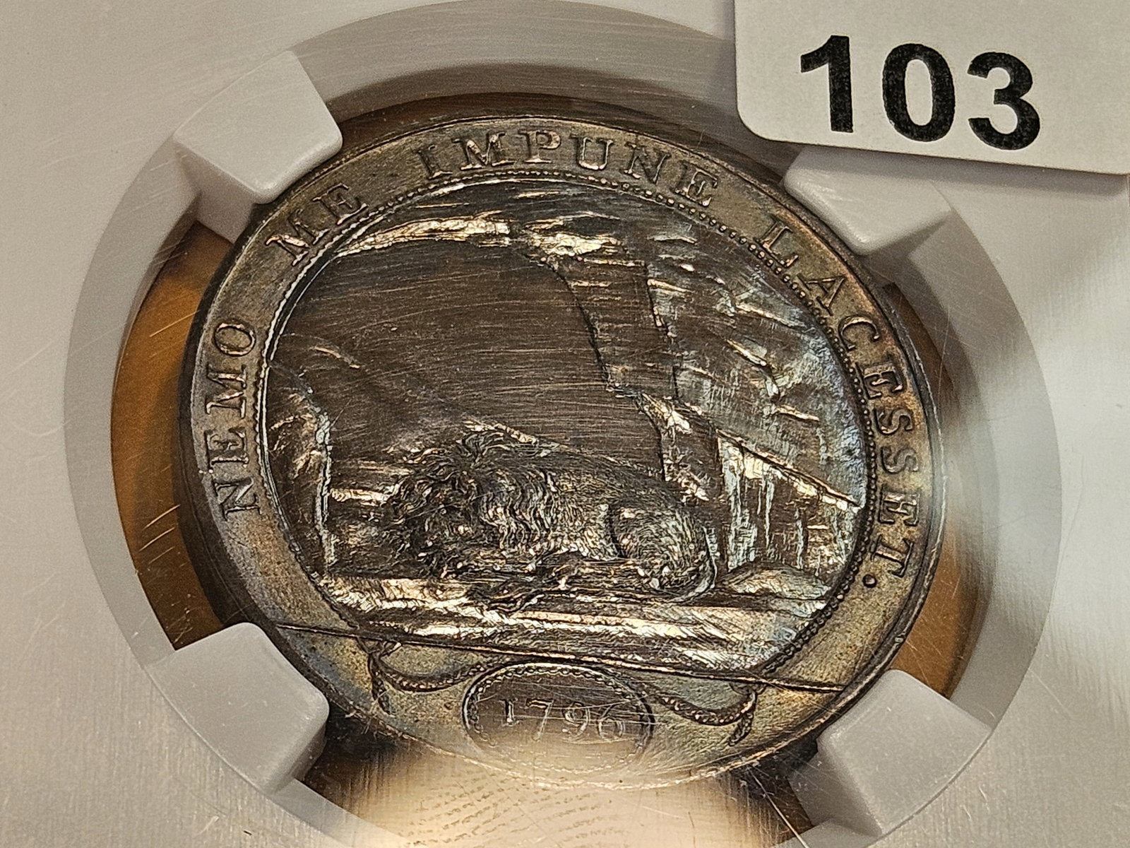 CONDER! NGC 1796 Conder Token in Mint State 63 Brown Prooflike! - 3