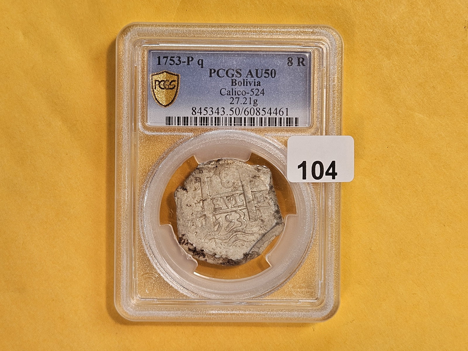 * Scarce * PCGS 1753-P q Bolivia 8 reals in About Uncirculated - 50 - 2