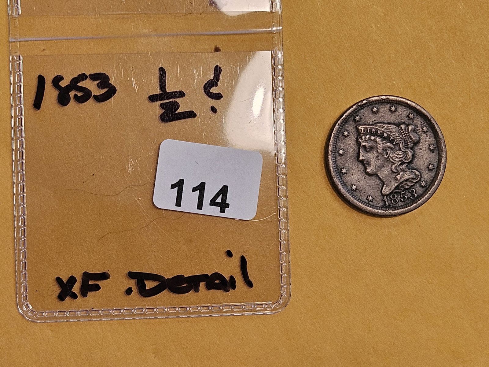 1853 Braided Hair Half-Cent in Extra Fine - details - 2
