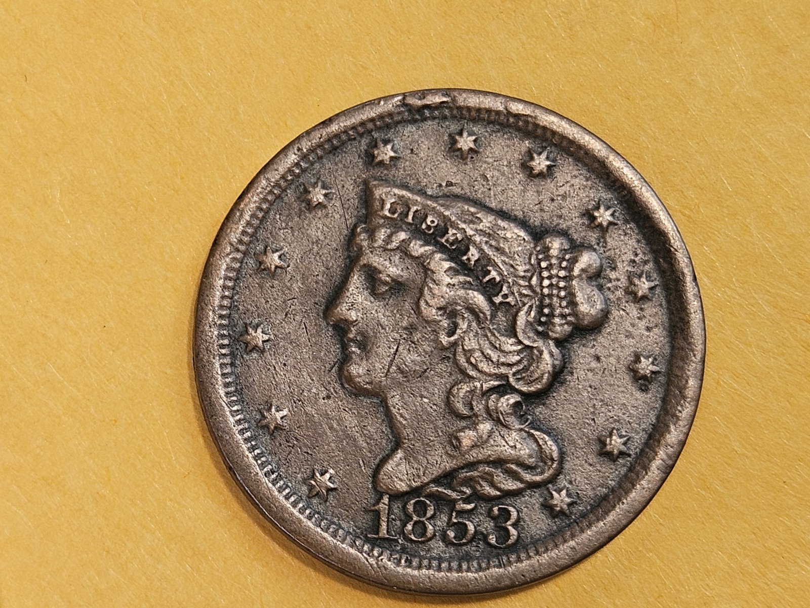 1853 Braided Hair Half-Cent in Extra Fine - details - 3