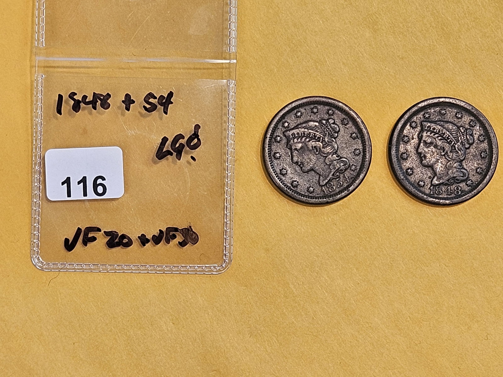 1848 and 1854 Braided Hair Large Cents - 2