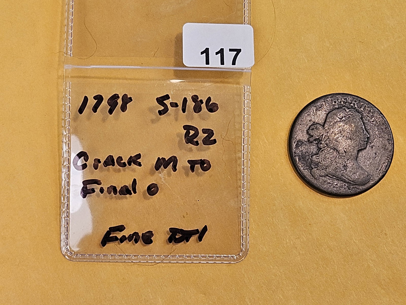 1798 Draped Bust Large Cent in Fine - details - 2