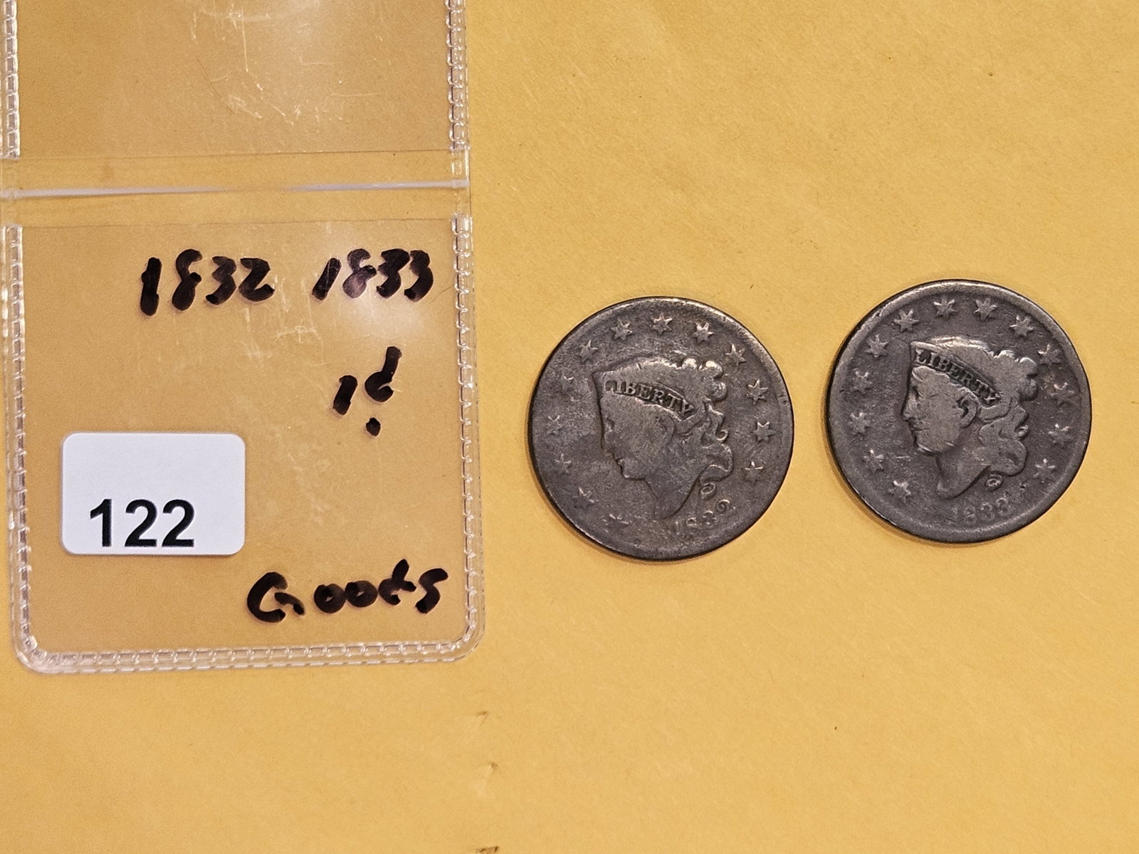 1832 and 1833 Coronet Head Large Cents - 2