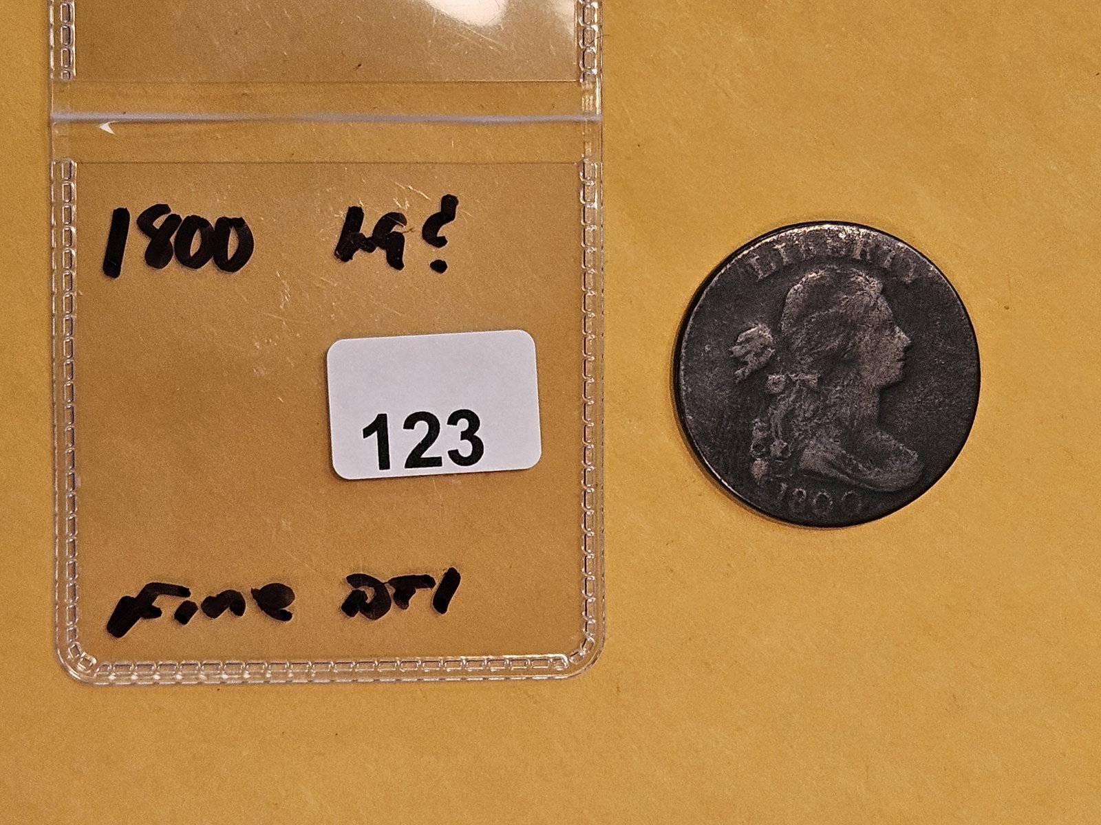 1800 Draped Bust Large Cent in Fine - details - 2