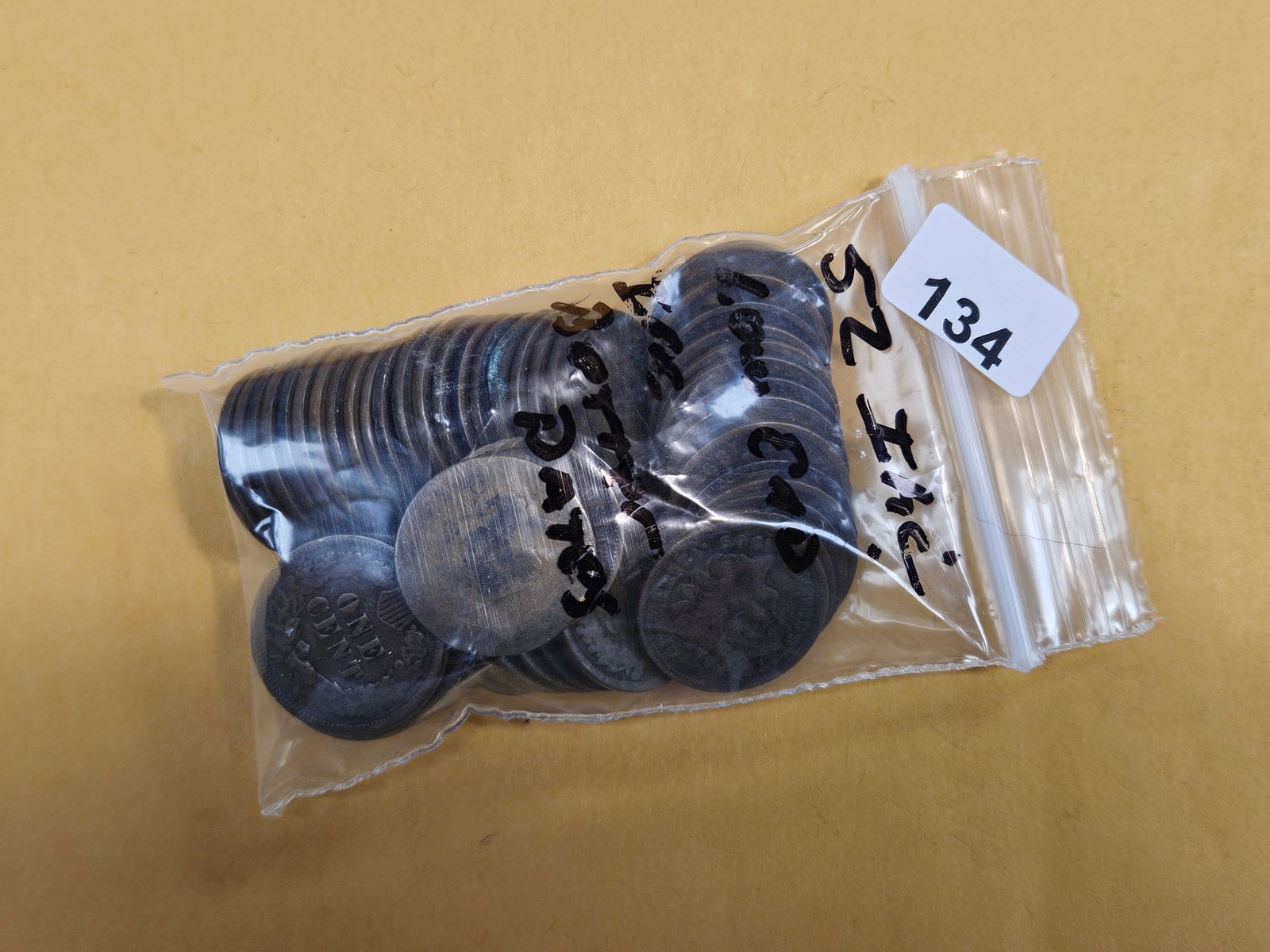 Fifty-Two Indian cents: From dealer. Unchecked by us. He noted they were all lower end but included better dates