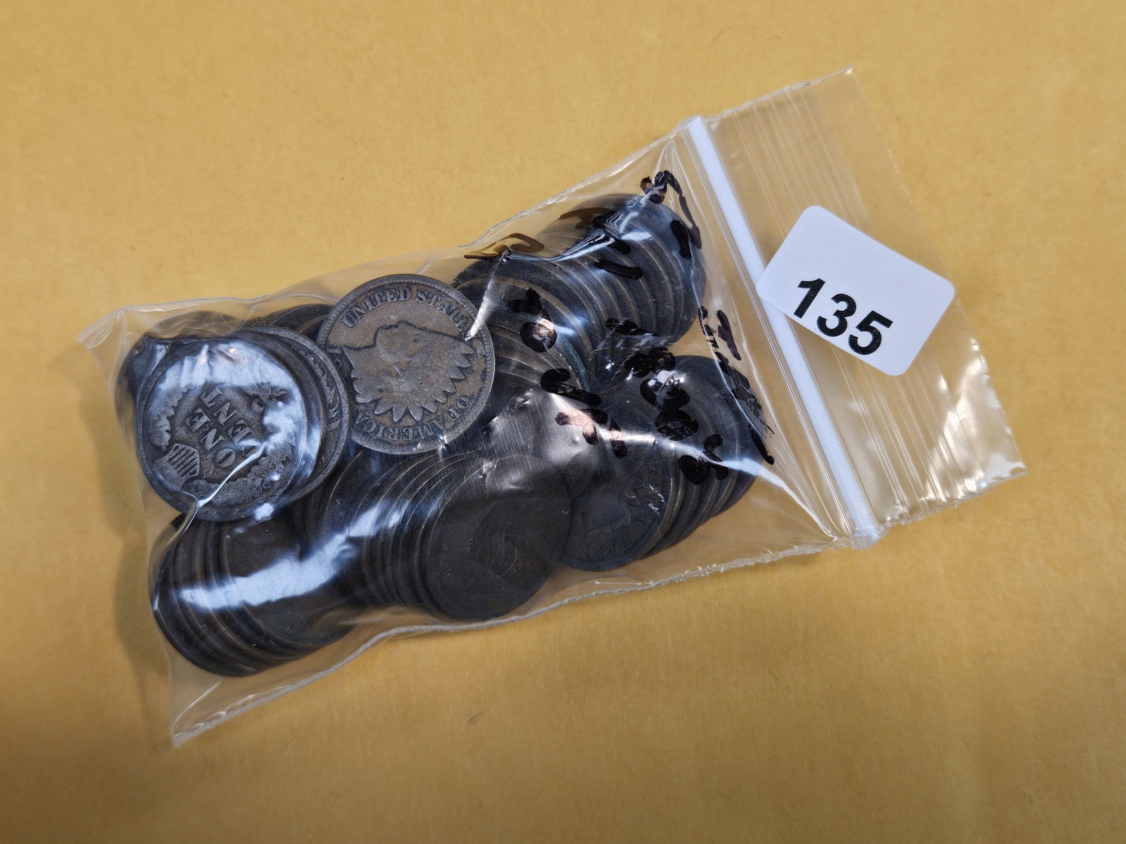 Fifty-Two Indian cents: From dealer. Unchecked by us. He noted they were all 1800's and Good to Very Fine