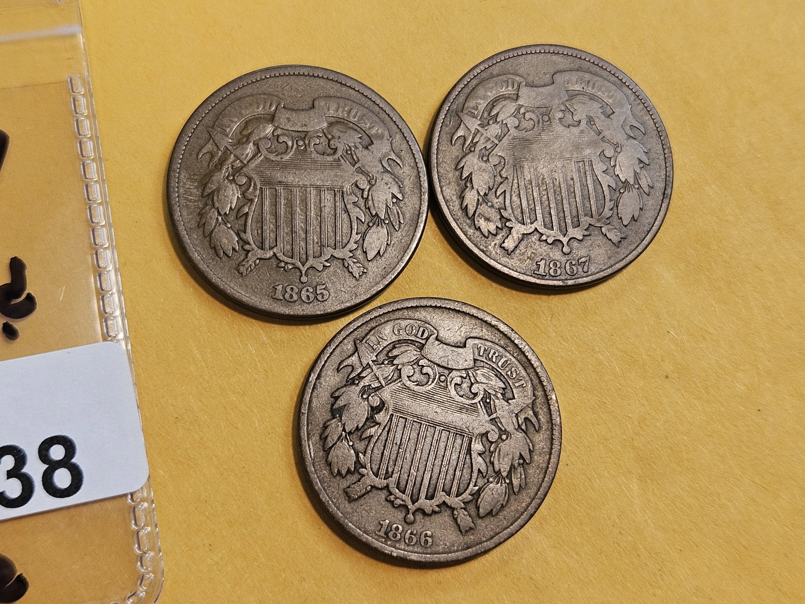 Three nicer Two-Cent pieces in Very Good to Fine (1 of 3)