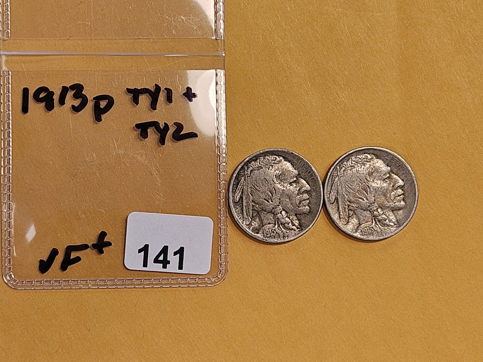 Two First Year Issue Buffalo Nickels in Very Fine plus - 2